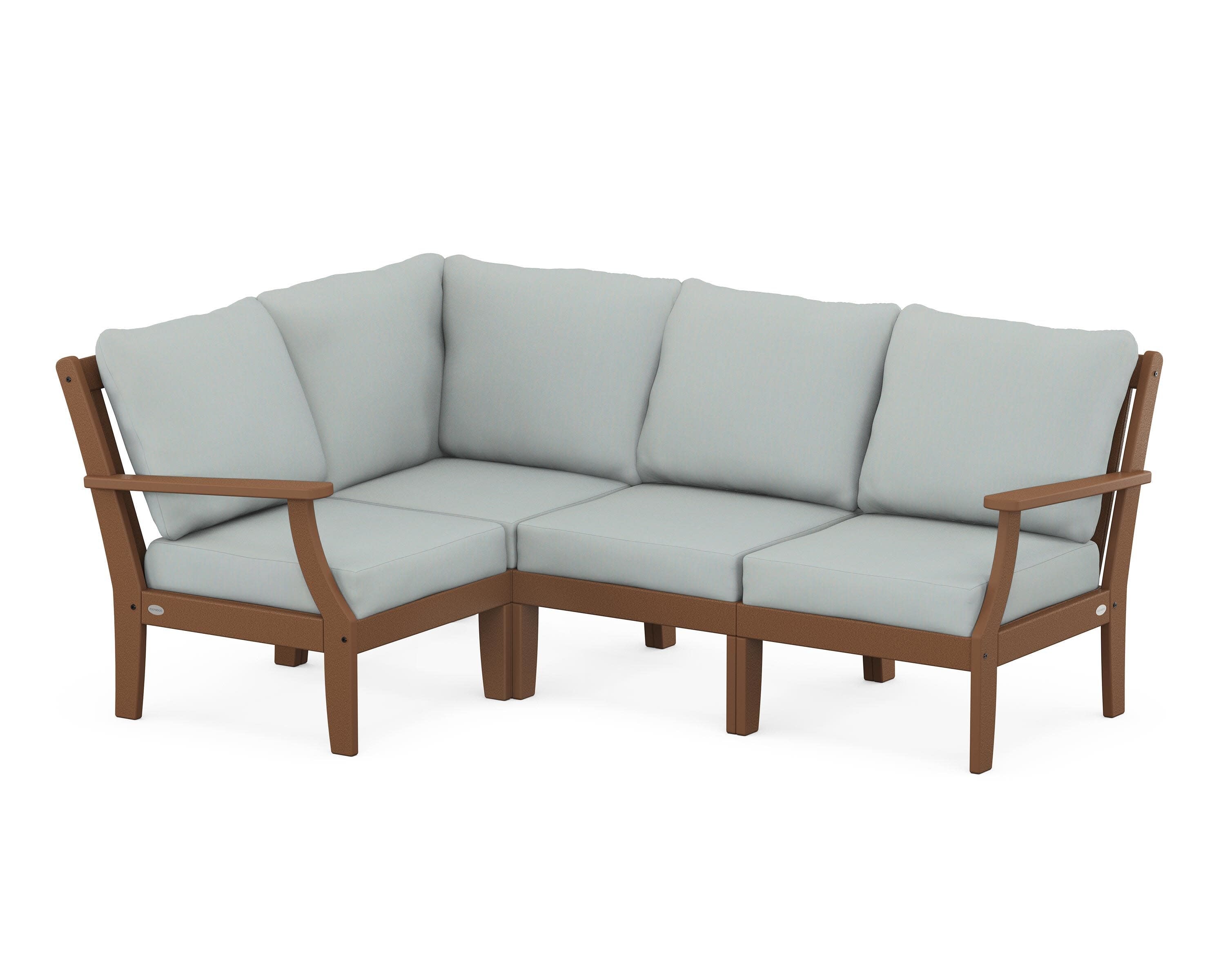 Braxton Modular 4-Piece Deep Seating Set in Teak / Spa