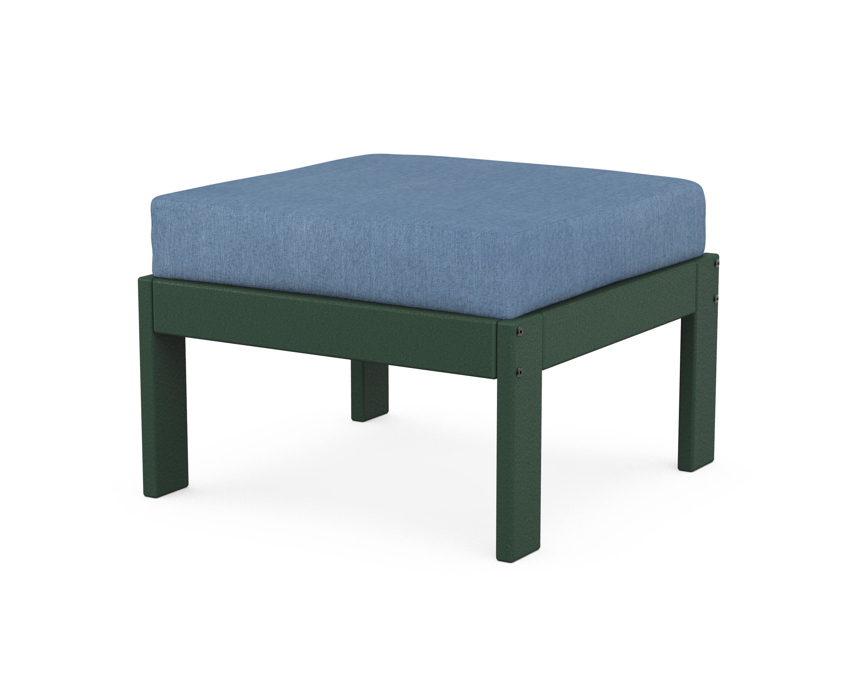 Vineyard Modular Ottoman in Green / Sky Blue