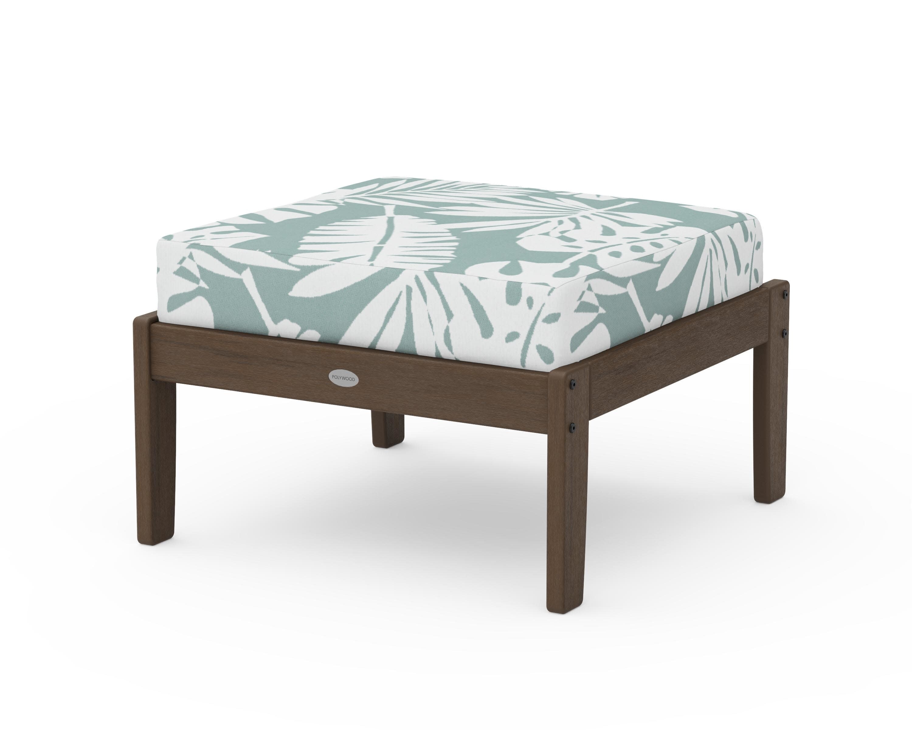Braxton Deep Seating Ottoman in Kona / Leaf Glacier Spa