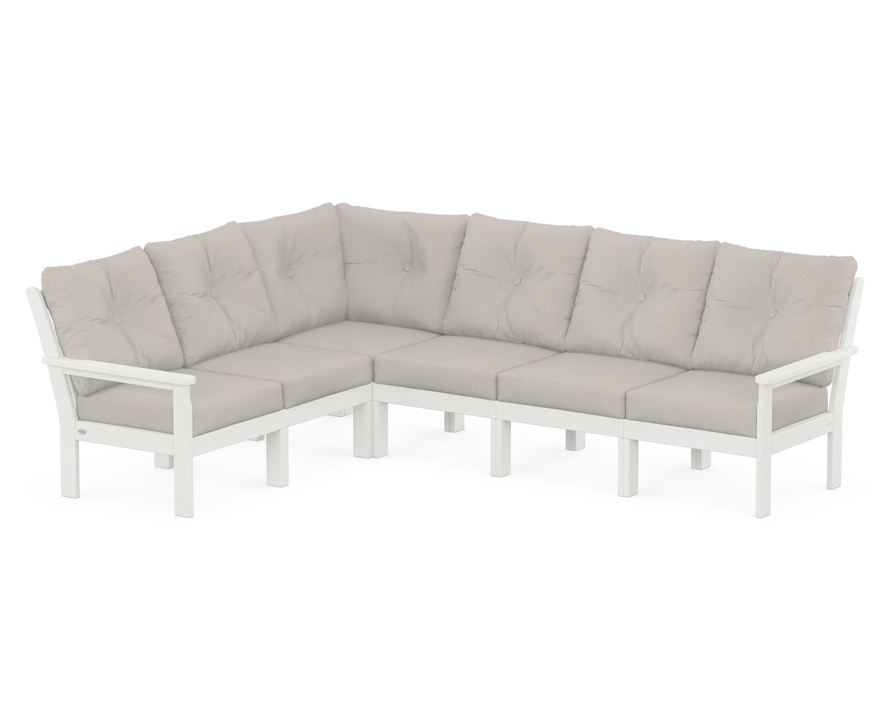 Vineyard 6-Piece Sectional in Vintage White / Cast Ash