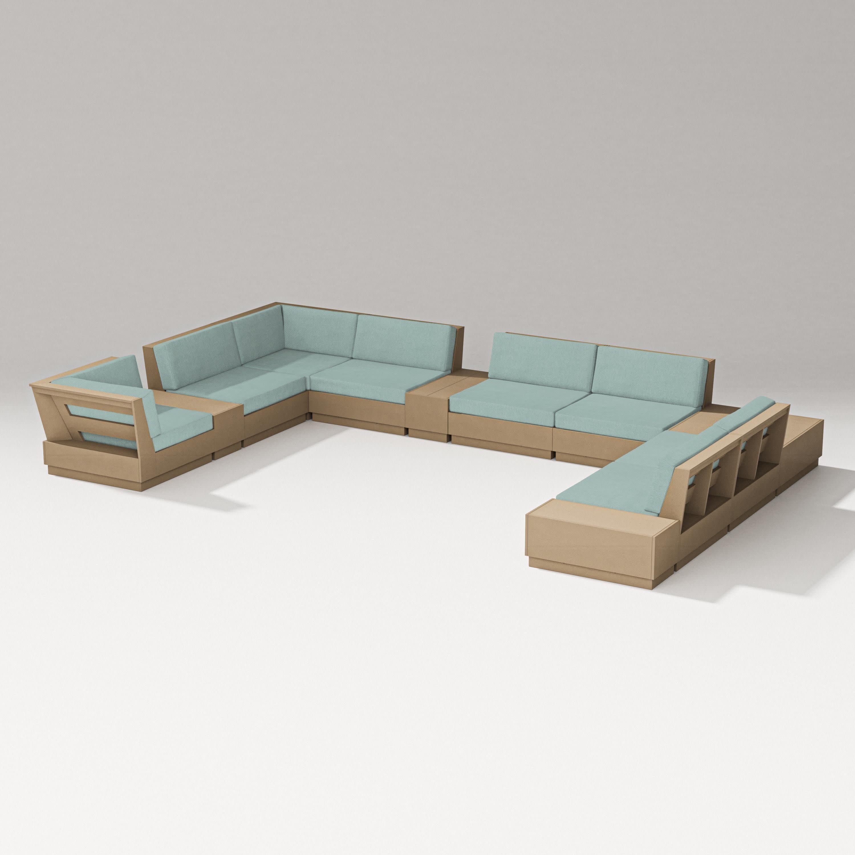 Elevate 12-Piece Conversation Sectional Set in Vintage Sahara / Glacier Spa