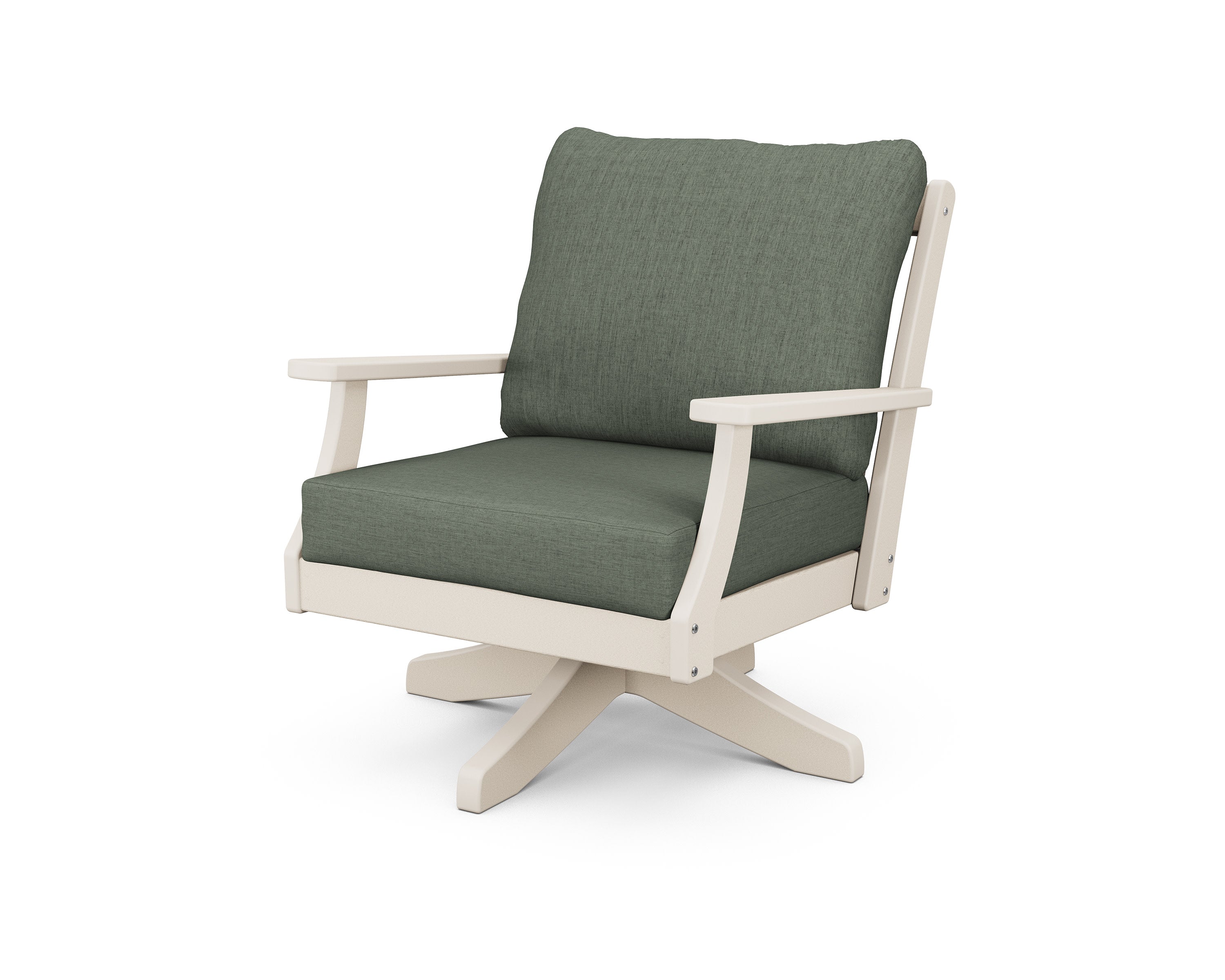 Braxton Deep Seating Swivel Chair in Sand / Cast Sage