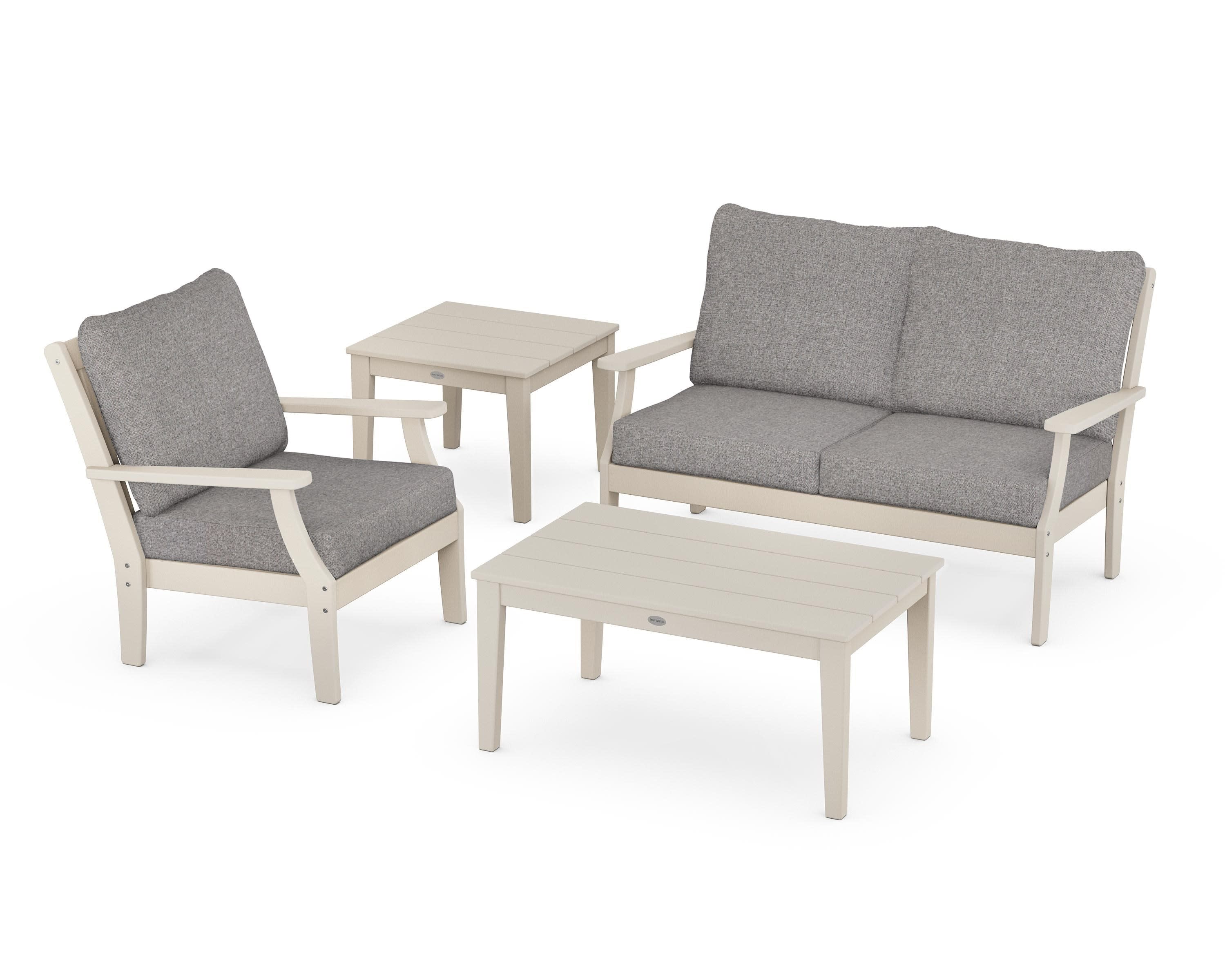 Braxton 4-Piece Deep Seating Set in Sand / Grey Mist