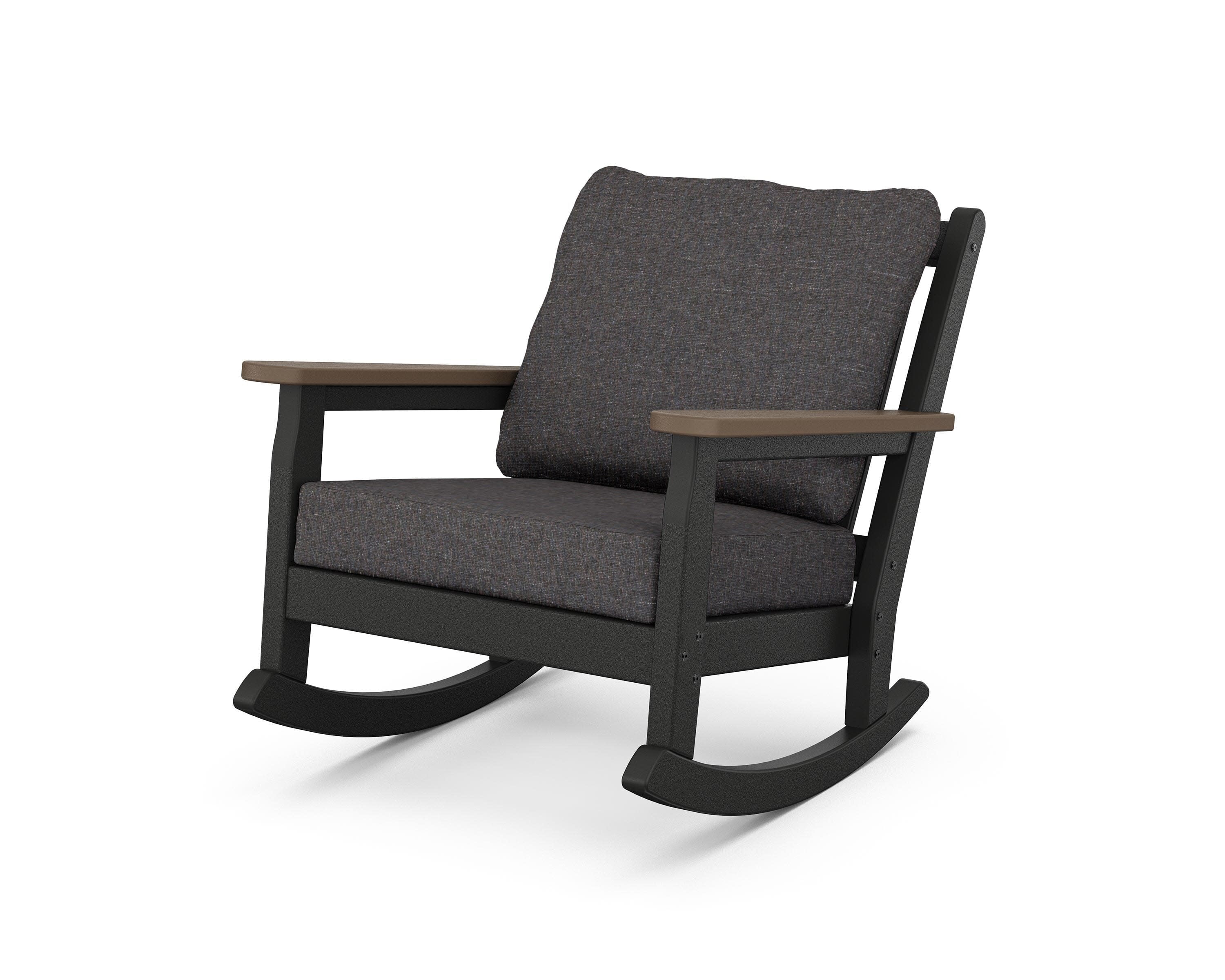 Chippendale Deep Seating Rocking Chair in Black / Kona / Ash Charcoal