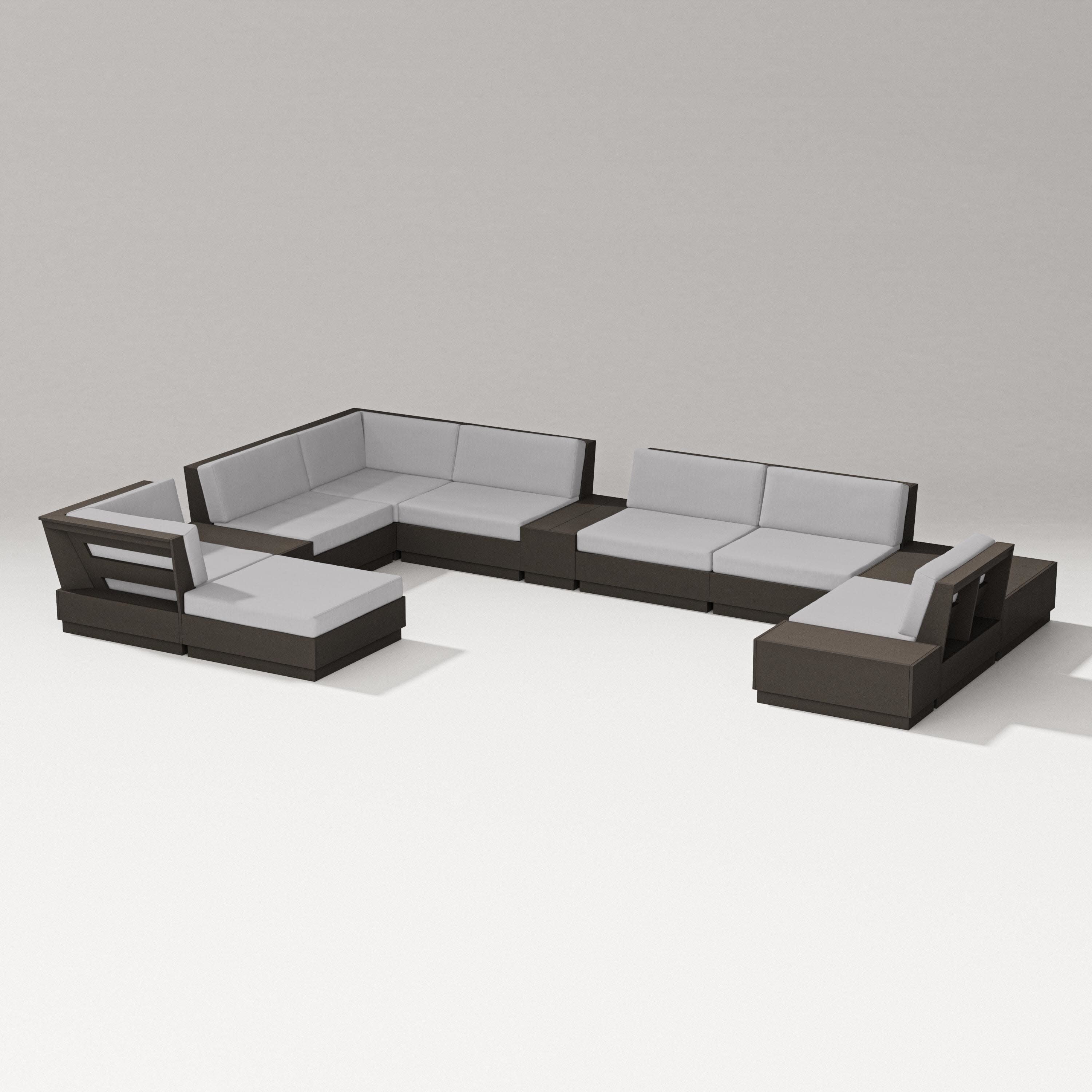 Elevate 12-Piece Conversation Sectional Set in Vintage Coffee / Granite