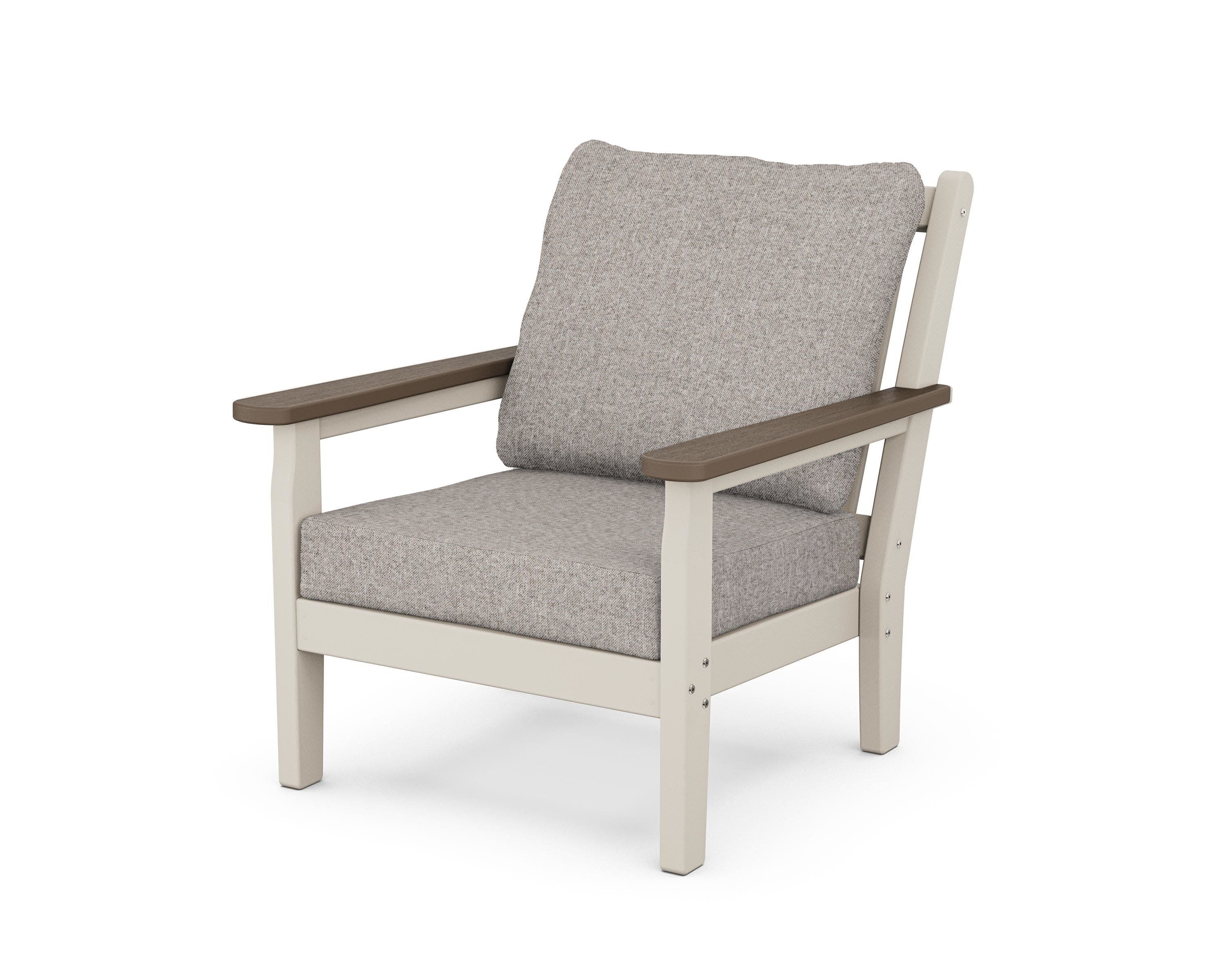 Chippendale Deep Seating Chair in Sand / Kona / Weathered Tweed