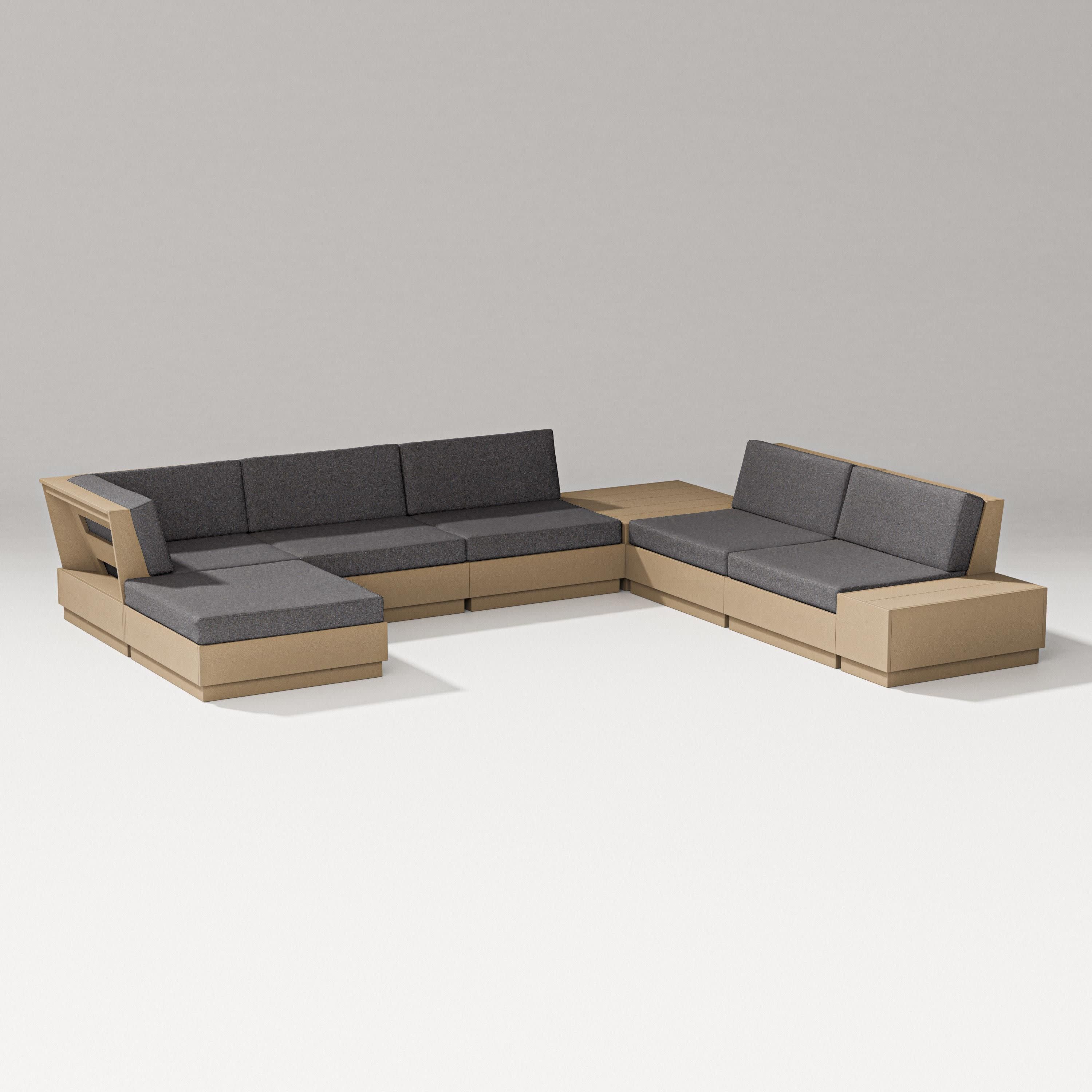 Elevate 8-Piece Corner Sectional in Vintage Sahara / Ash Charcoal