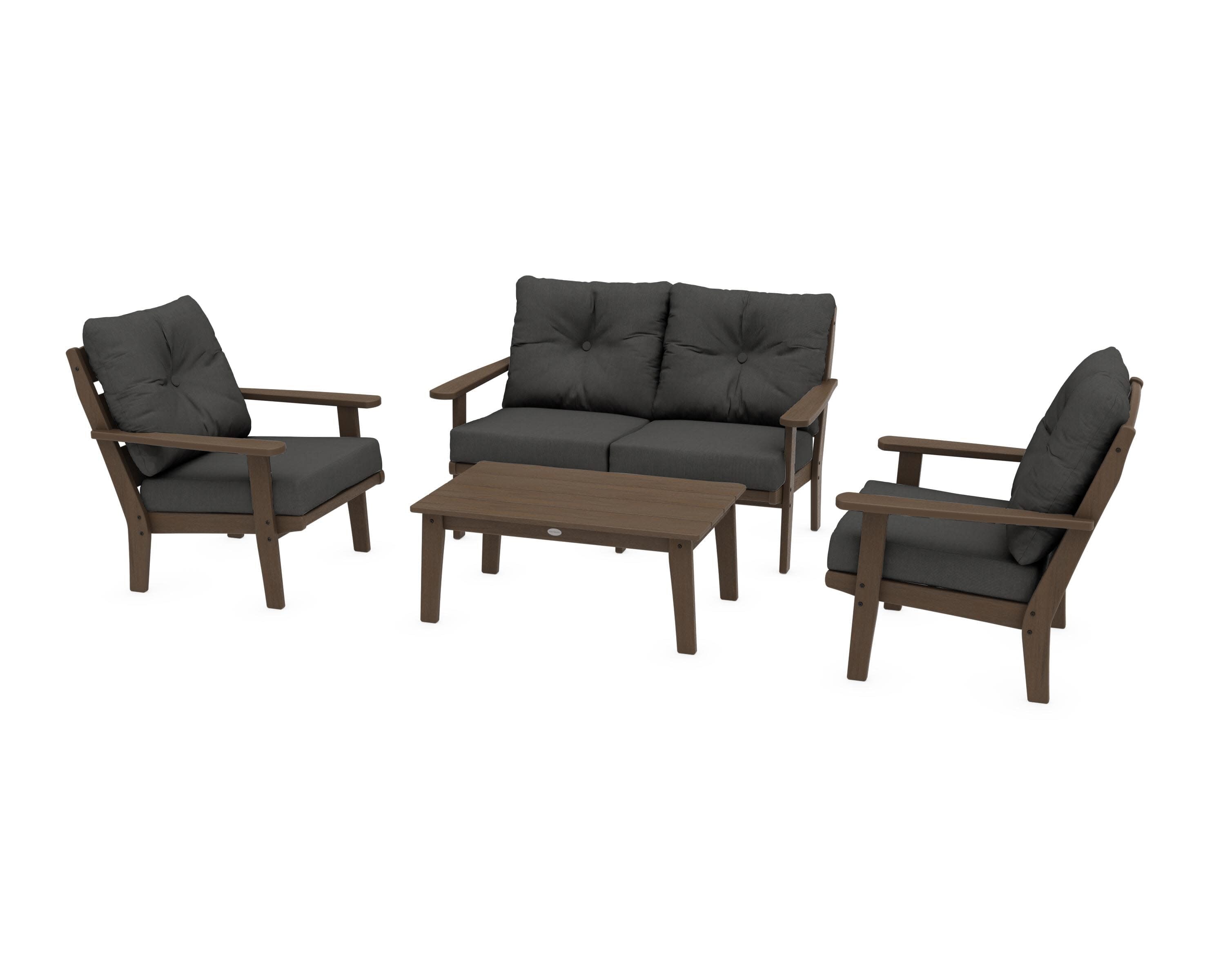 Lakeside 4-Piece Deep Seating Set in Kona / Spectrum Carbon
