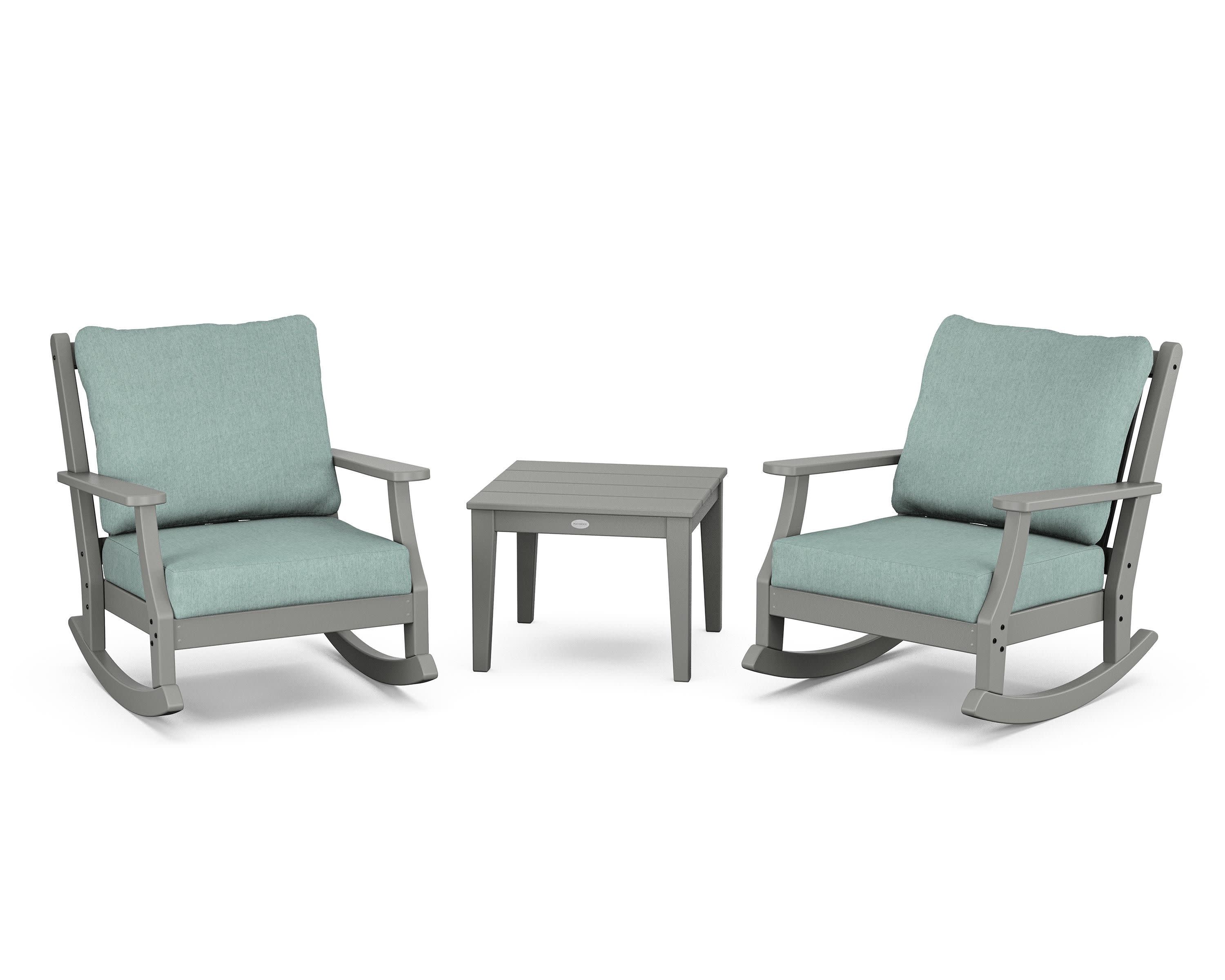 Wovendale 3-Piece Deep Seating Rocker Set in Slate Grey / Glacier Spa
