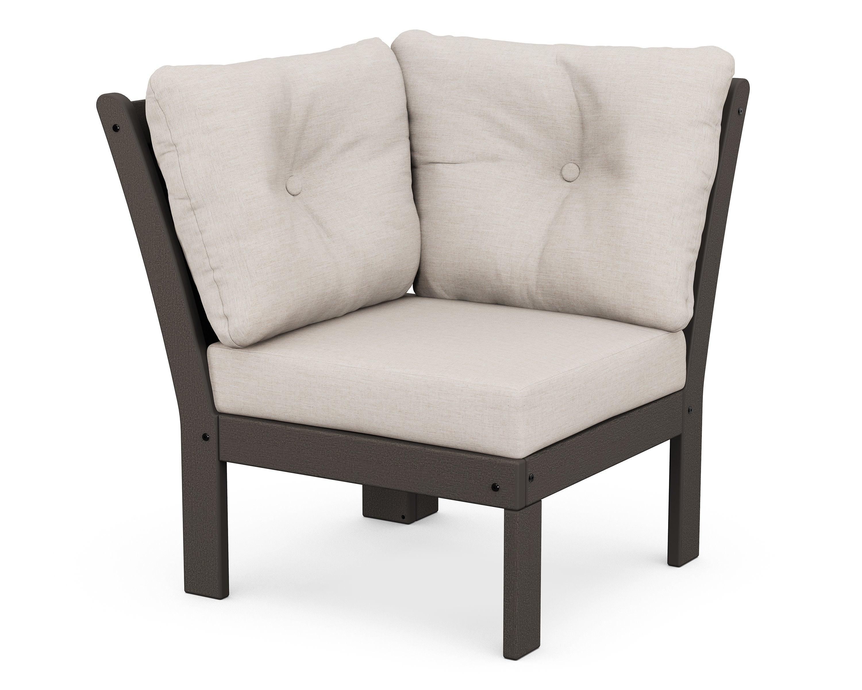 Vineyard Modular Corner Chair in Vintage Coffee / Cast Ash