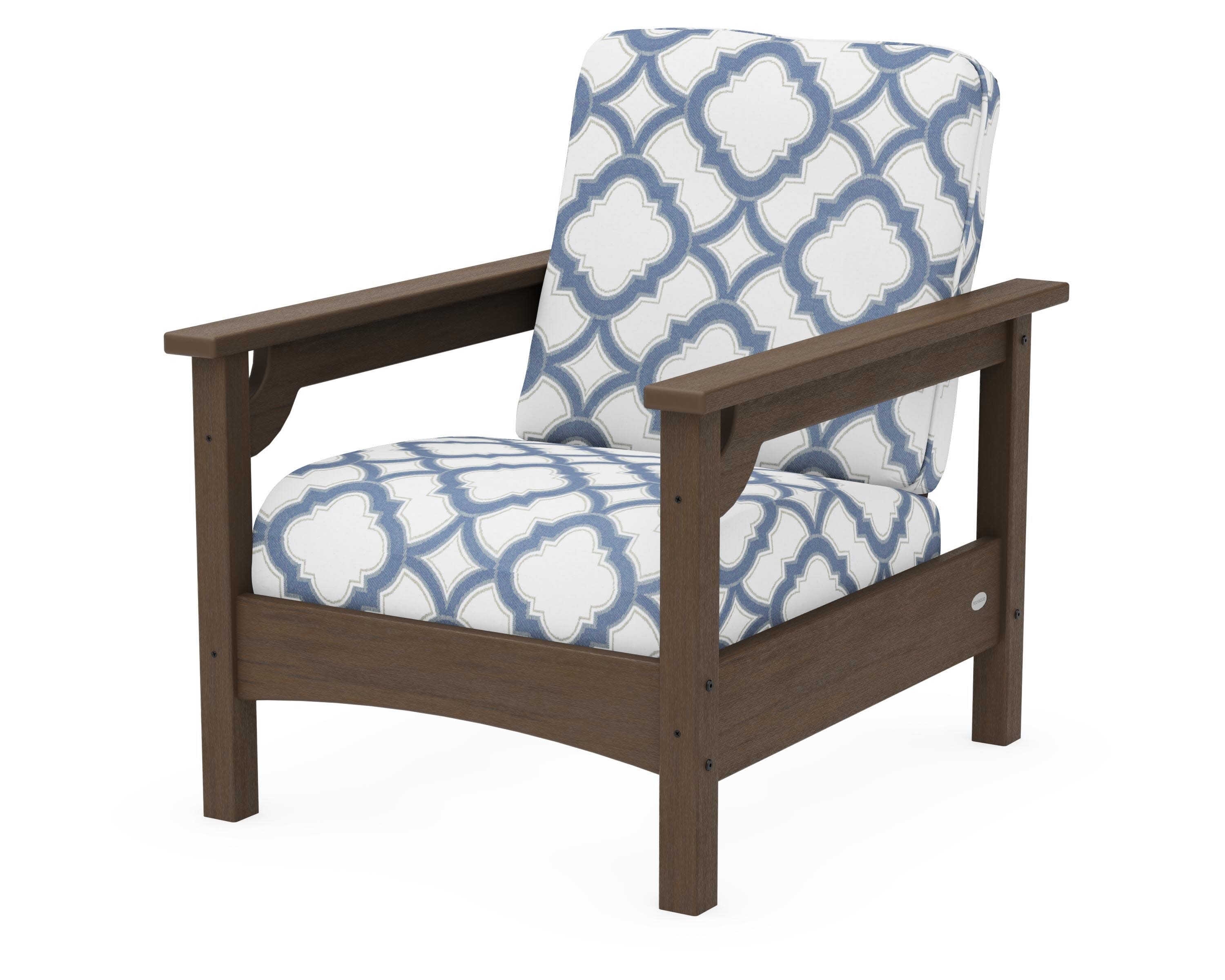 Club Chair in Kona / Trellis Sky Blue