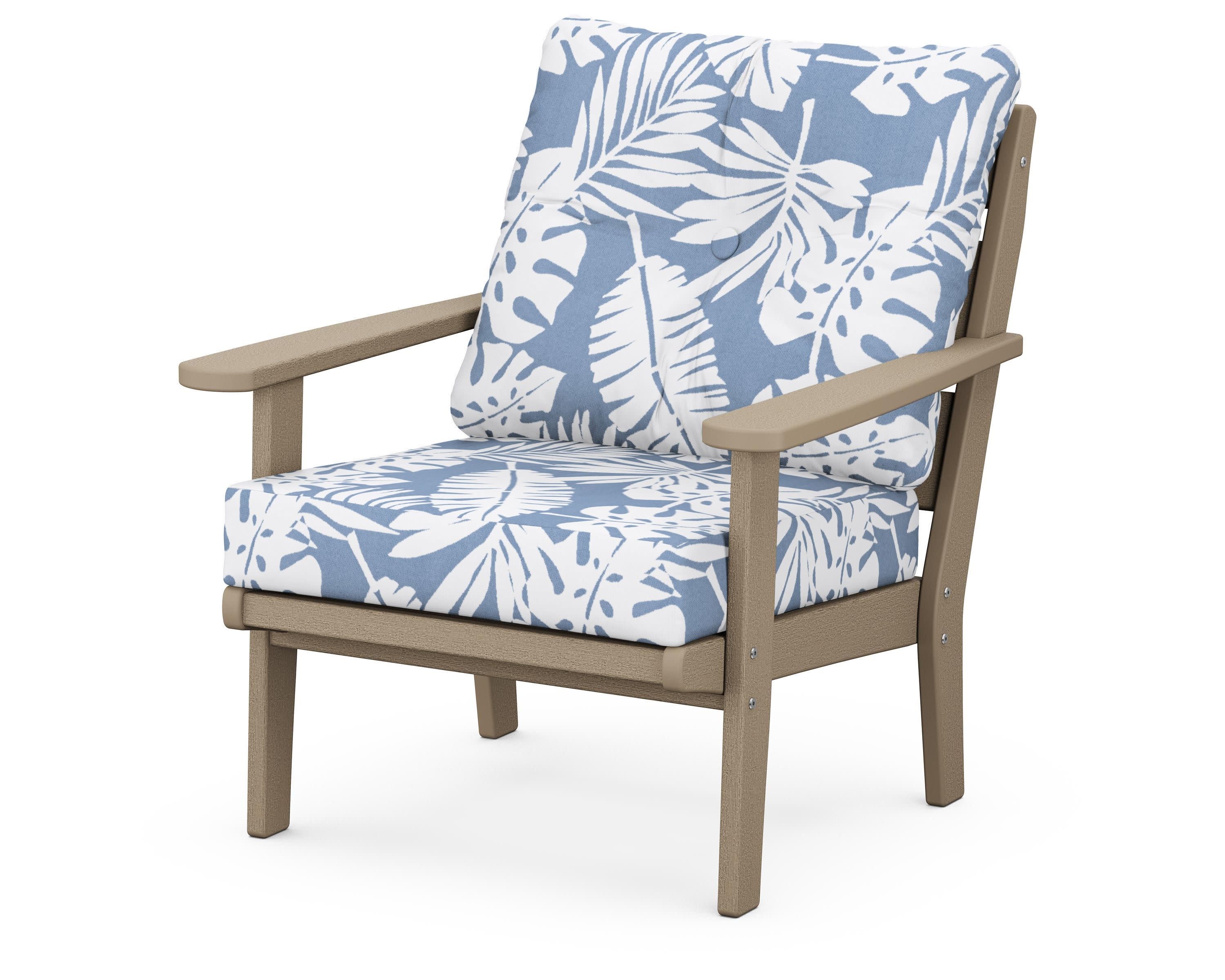 Lakeside Deep Seating Chair in Vintage Sahara / Leaf Sky Blue