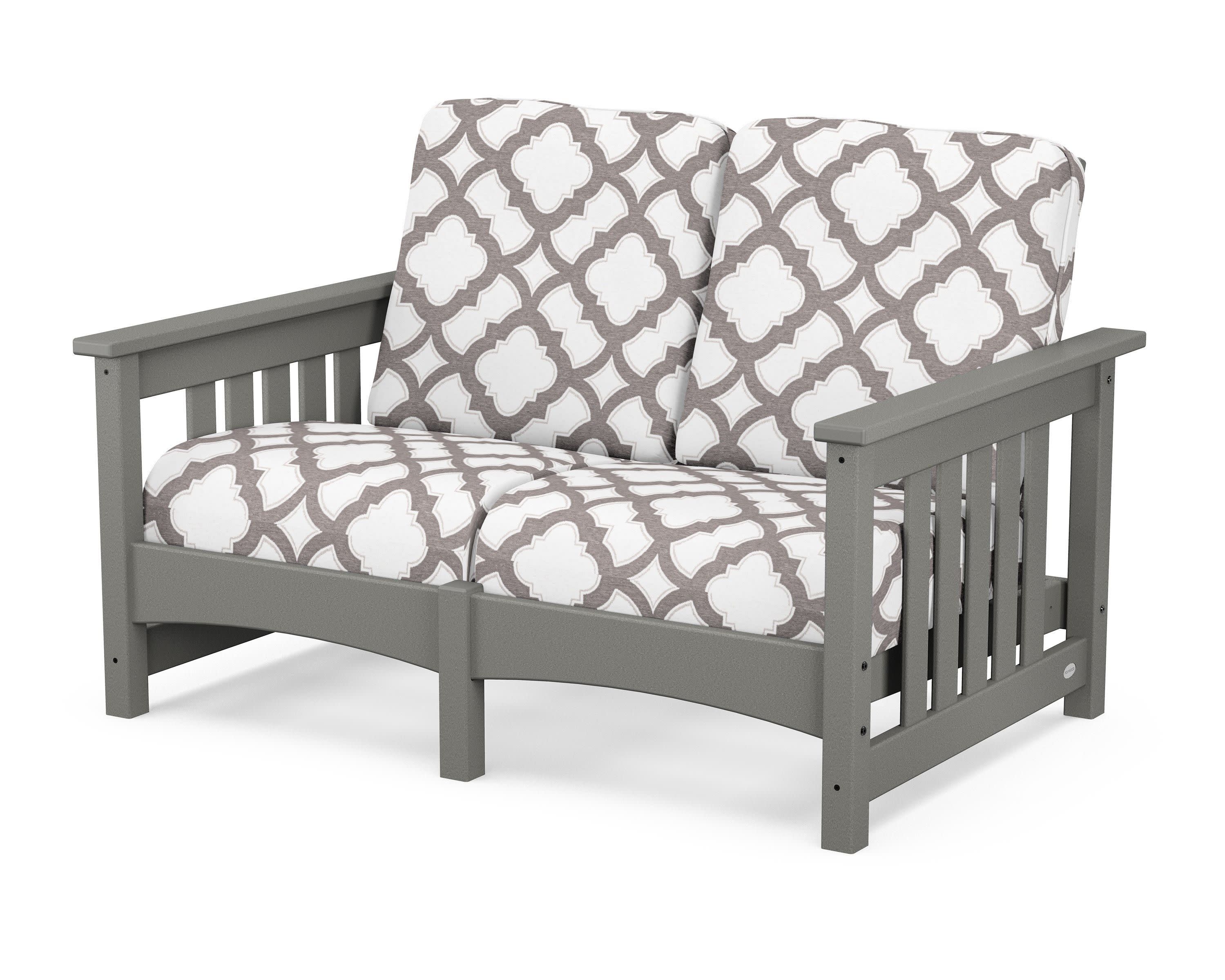 Club Mission Loveseat in Slate Grey / Trellis Grey Mist