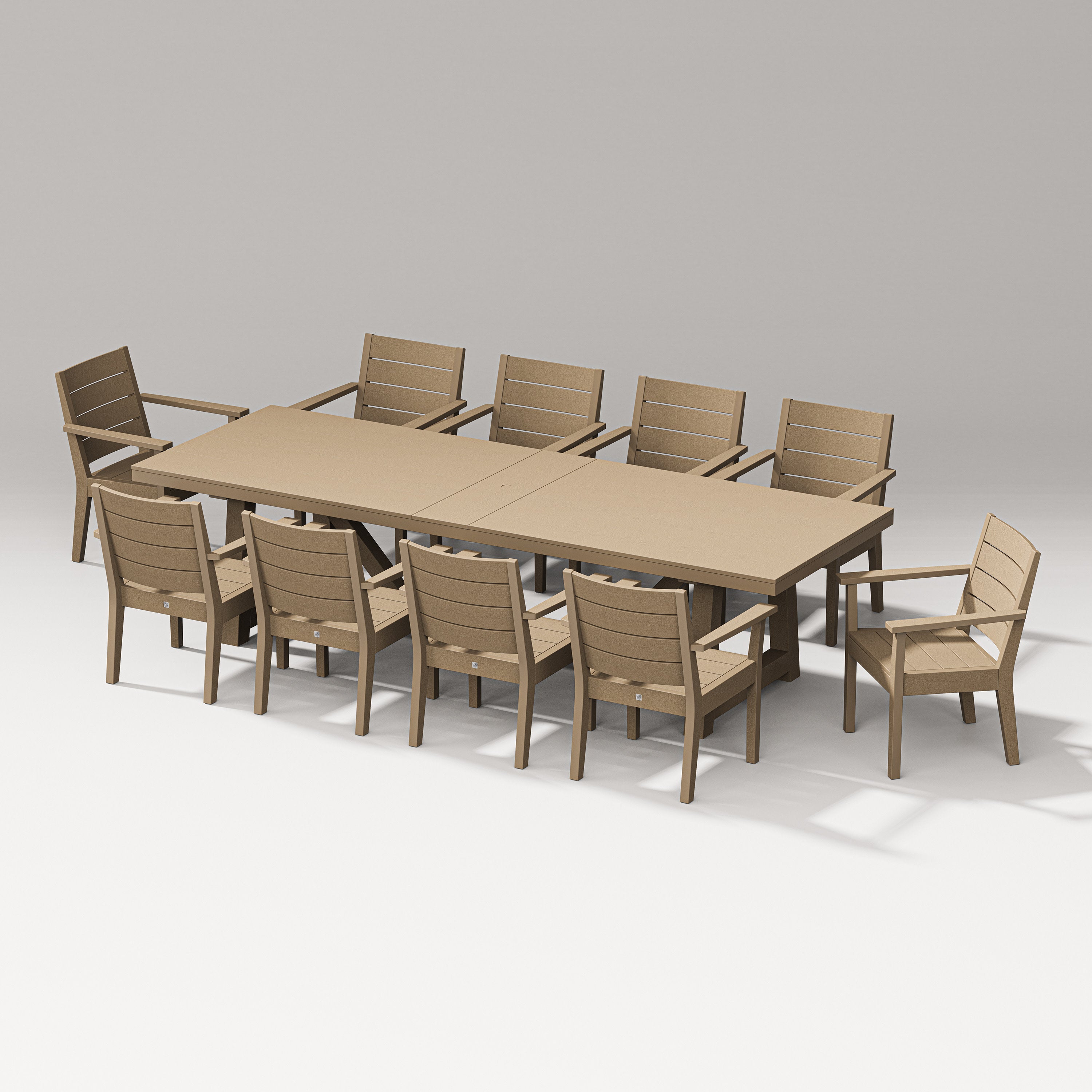 Latitude 11-Piece A-Frame Table Dining Set in Vintage Sahara