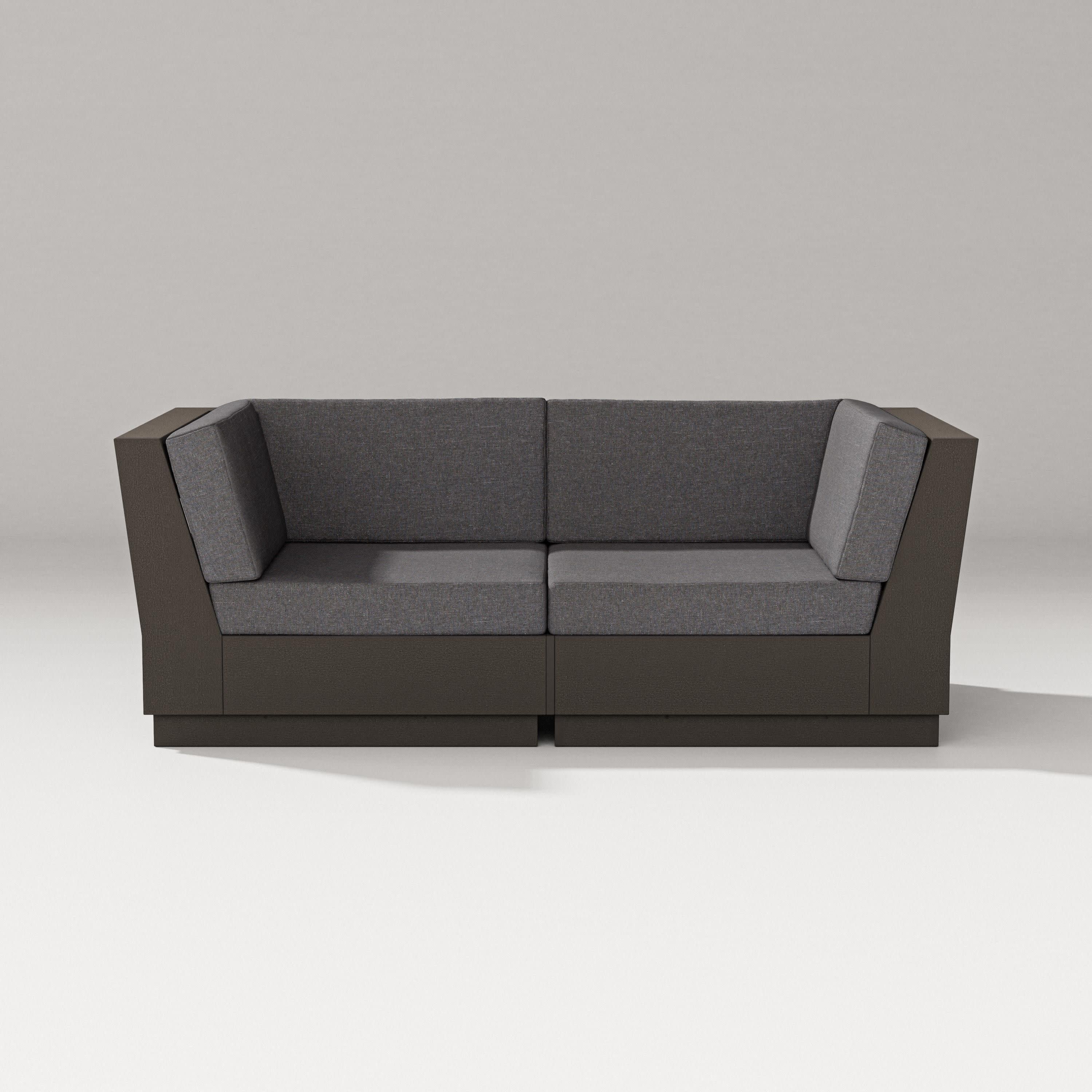 Elevate Loveseat Sectional in Vintage Coffee / Ash Charcoal