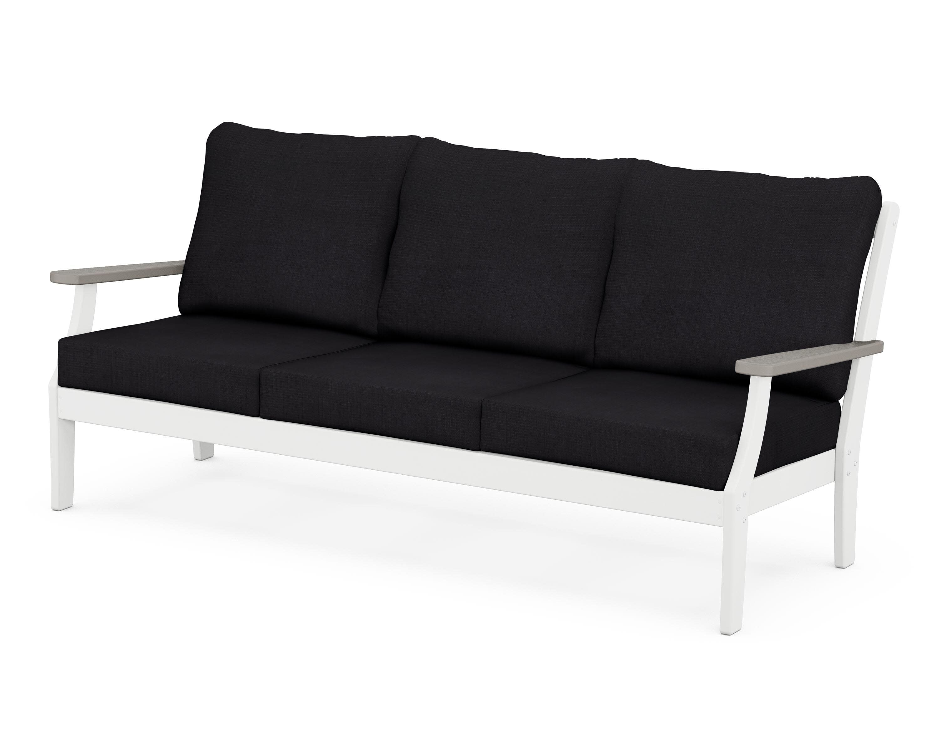 Braxton Deep Seating Sofa in White / Driftwood / Midnight Linen
