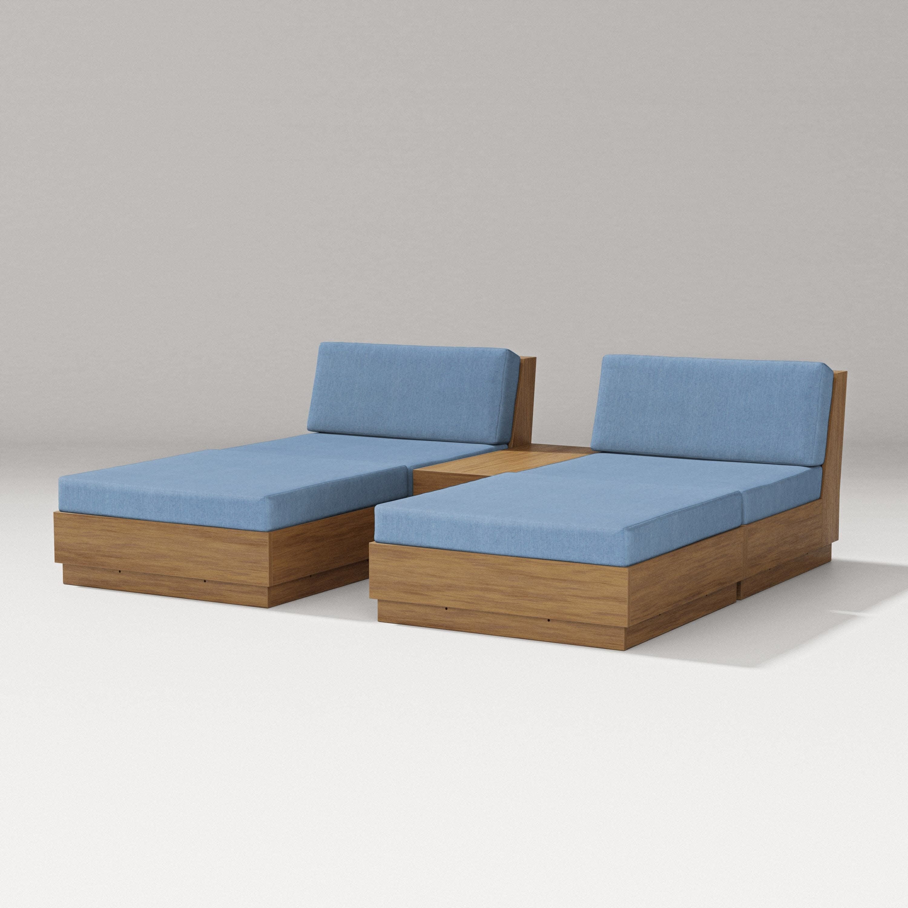 Elevate Double Chaise Set in Natural / Sky Blue
