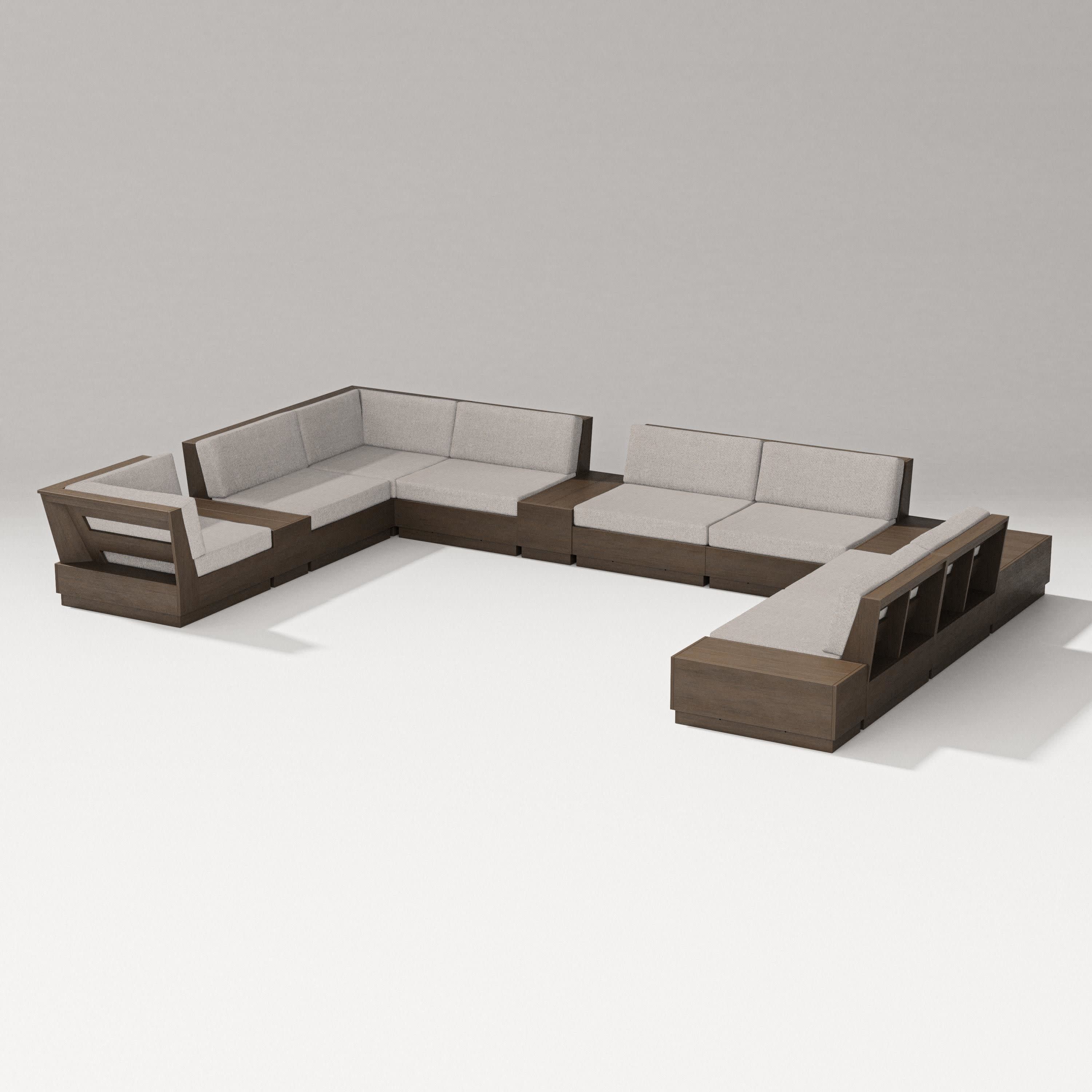 Elevate 12-Piece Conversation Sectional Set in Kona / Weathered Tweed