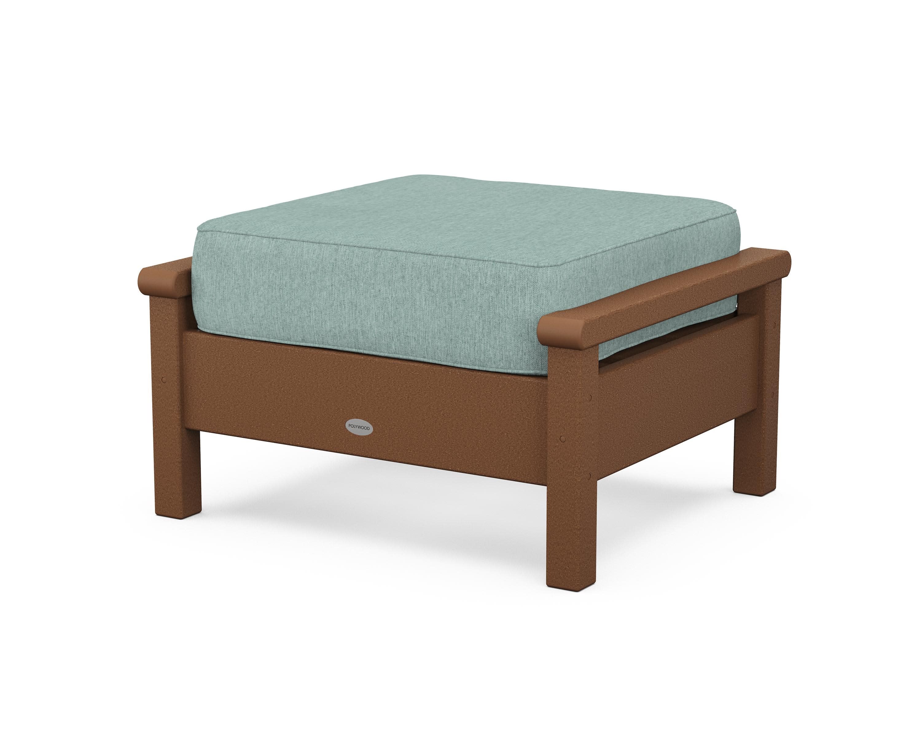 Harbour Deep Seating Ottoman in Teak / Glacier Spa