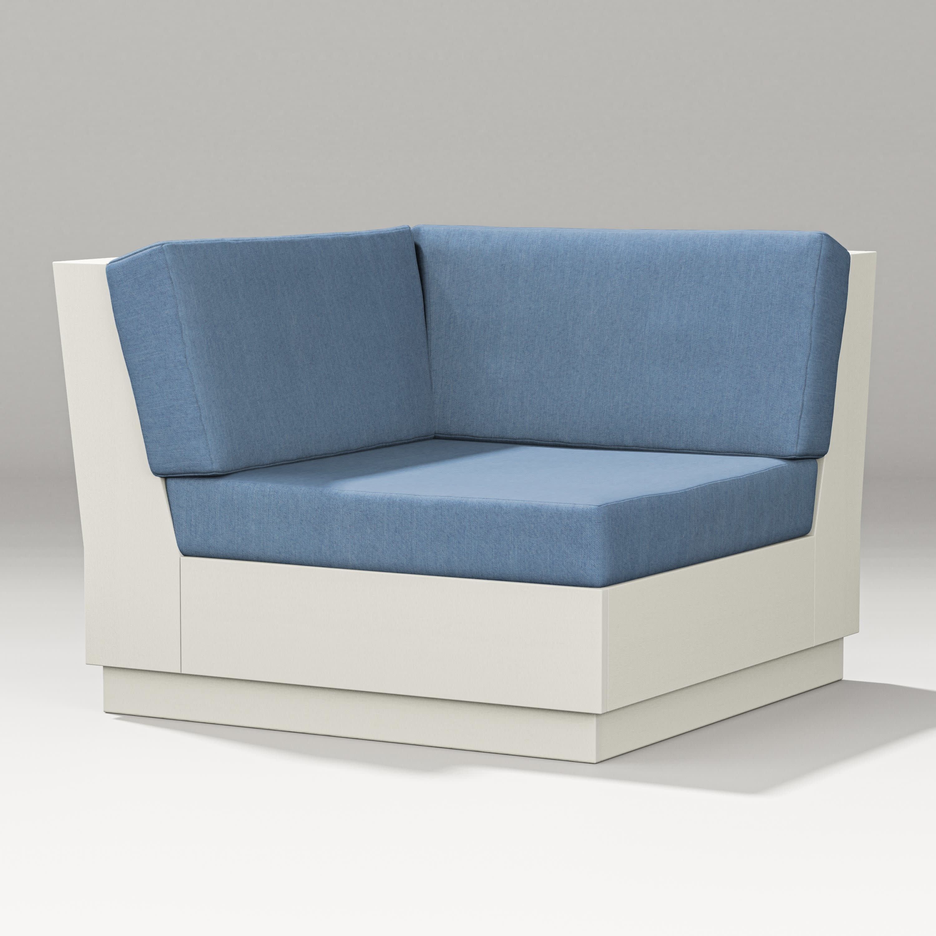 Elevate Modular Corner Chair in Vintage White / Sky Blue