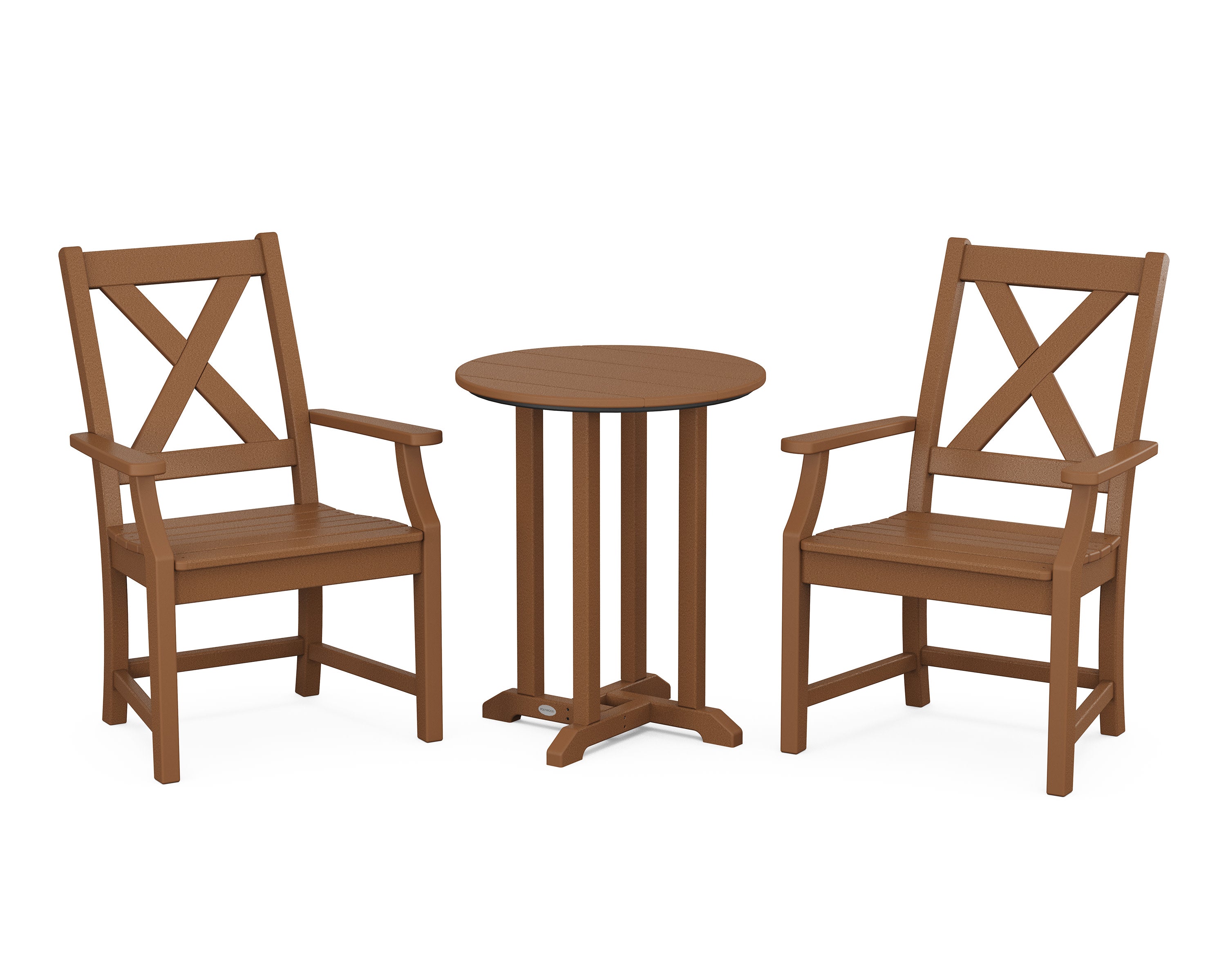 Braxton 3-Piece Round Bistro Dining Set in Teak