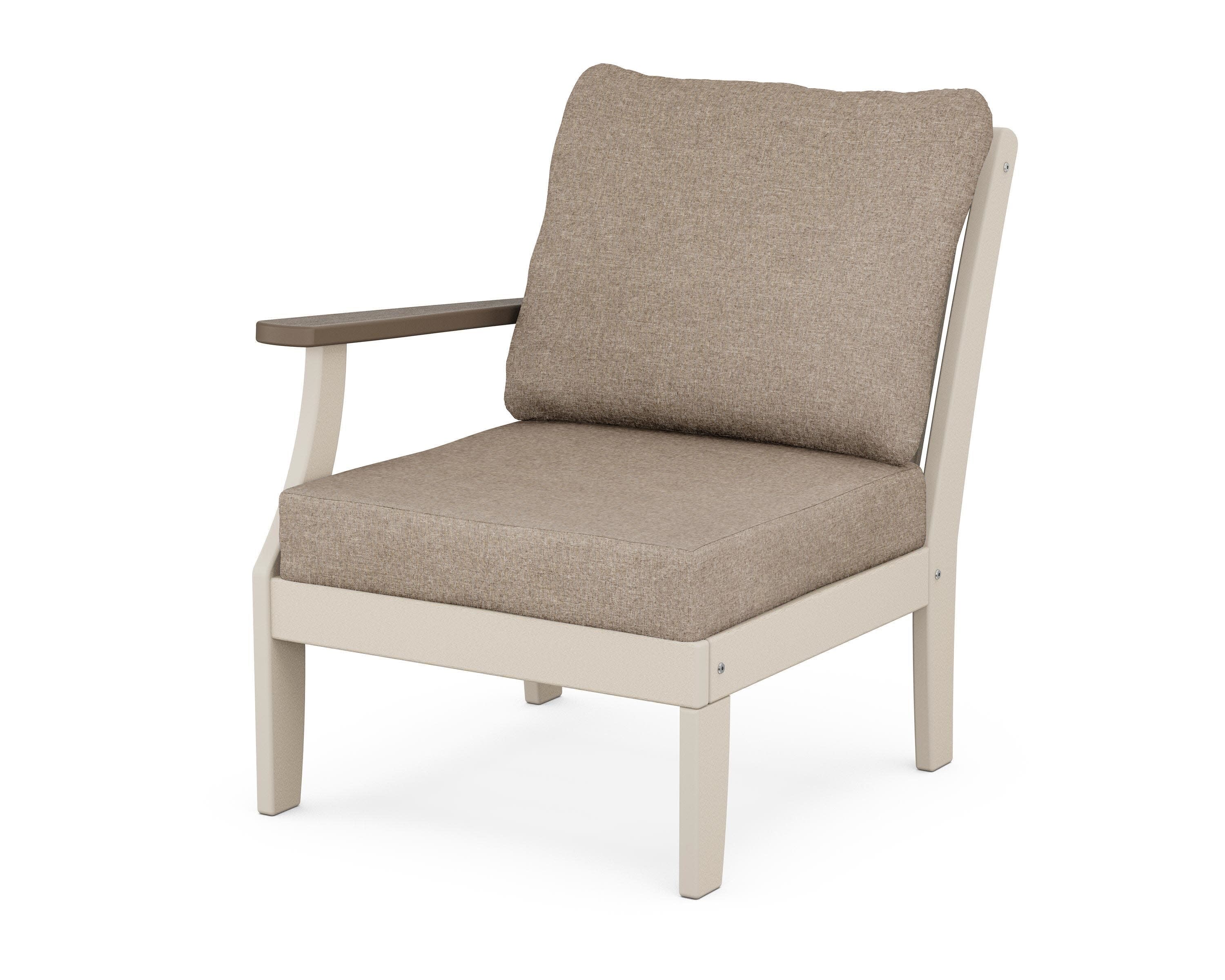 Braxton Modular Left Arm Chair in Sand / Kona / Spiced Burlap
