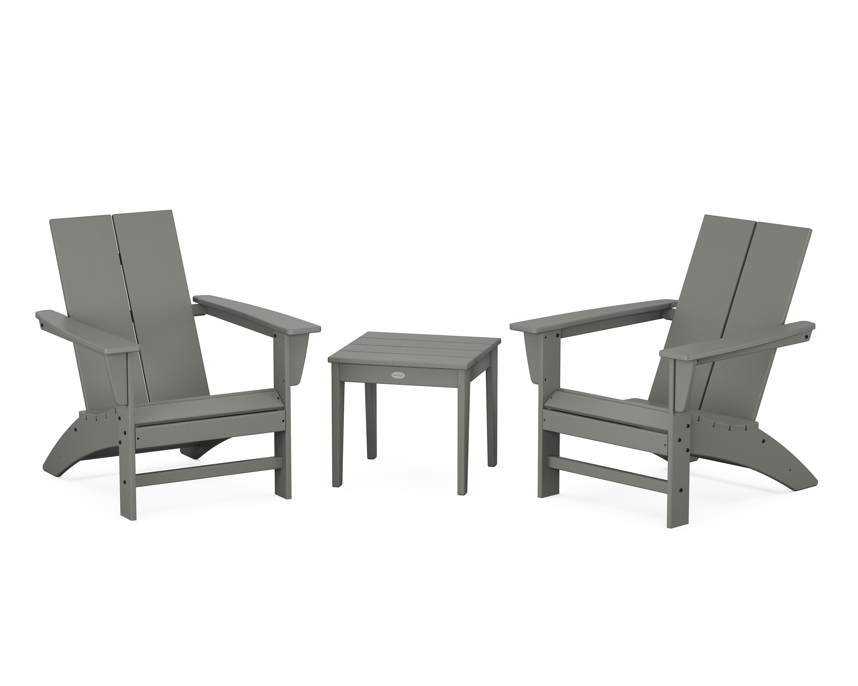 Cottage Modern Adirondack Chair 3-Piece Set in Slate Grey