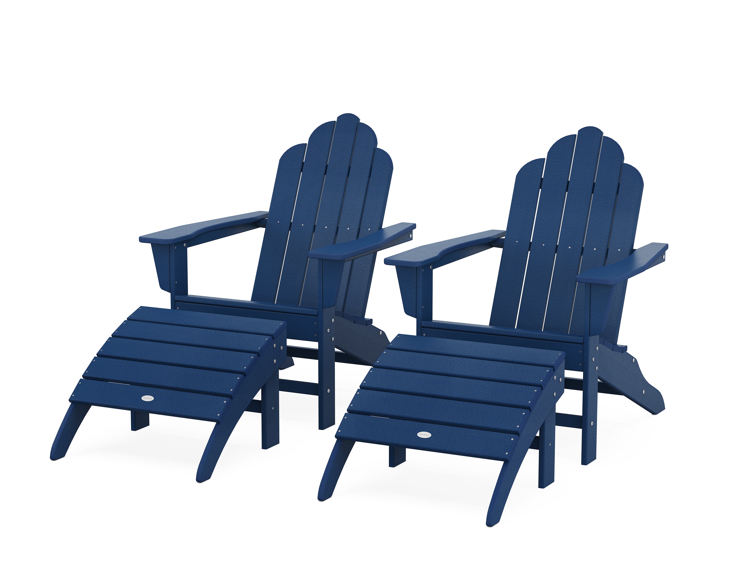 Long Island Adirondack Chair 4-Piece Set with Ottomans in Navy