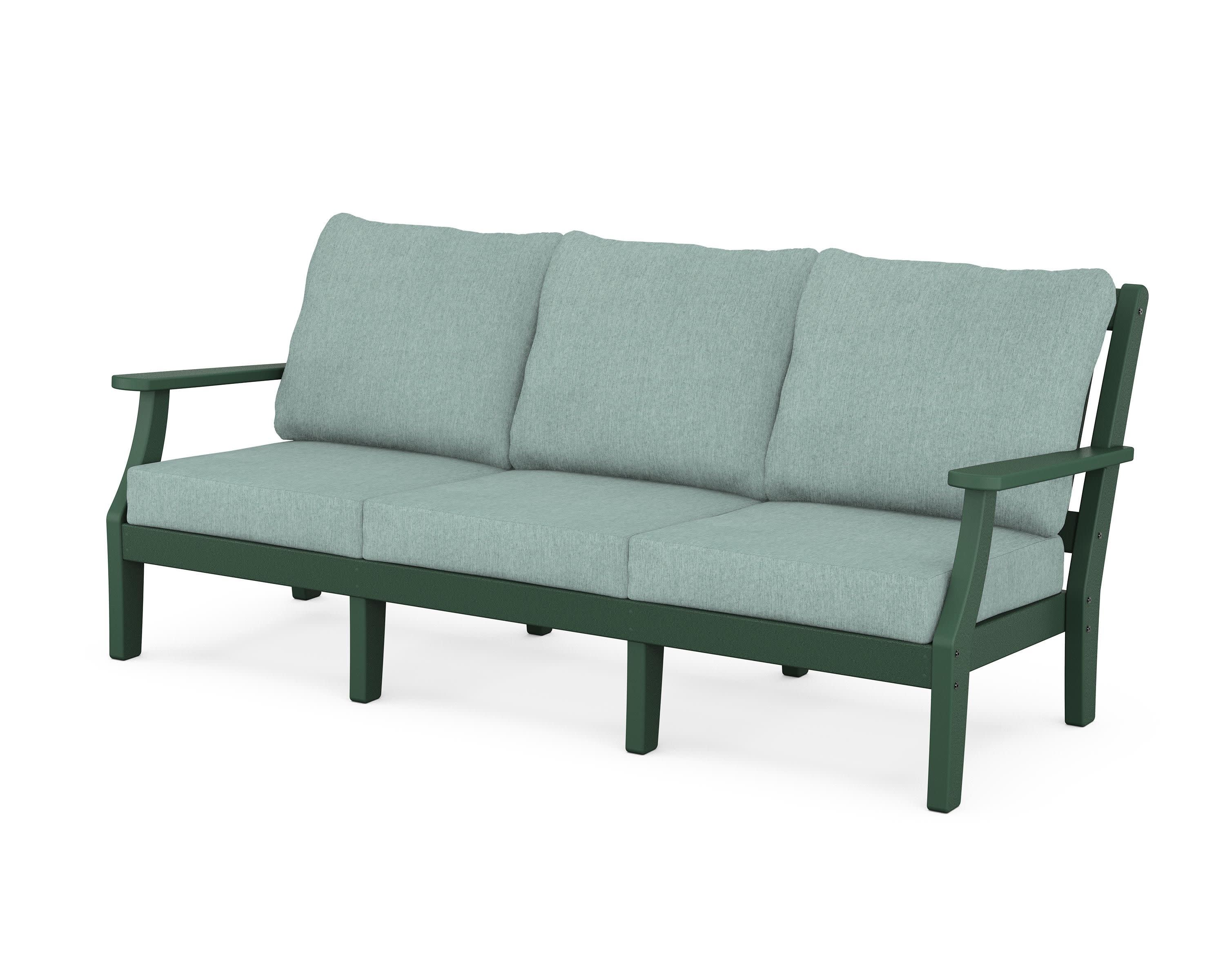 Chinoiserie Deep Seating Sofa in Green / Glacier Spa
