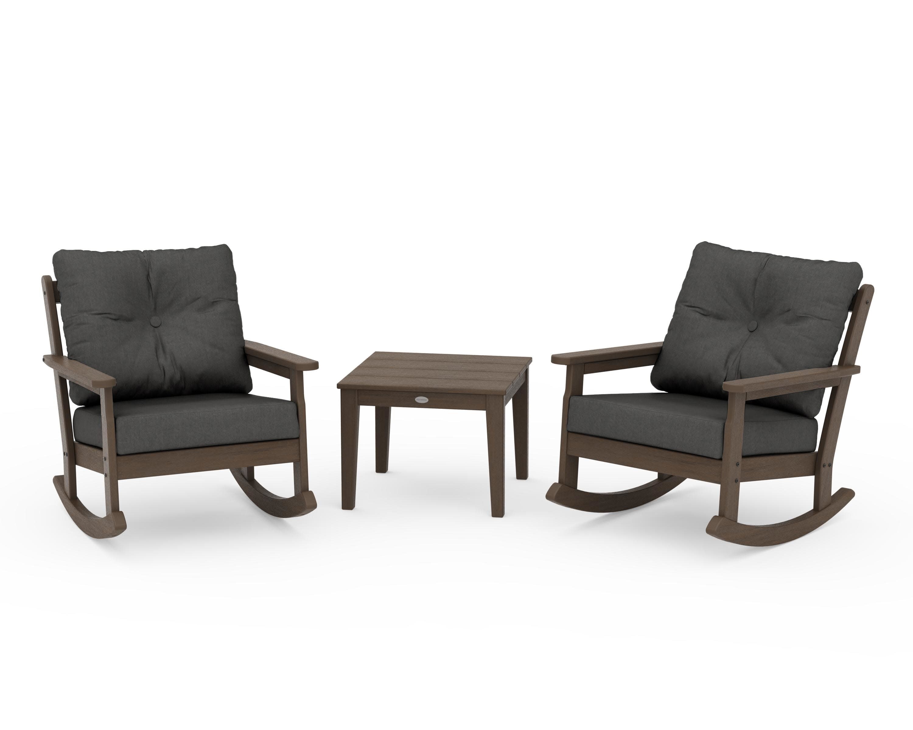 Vineyard 3-Piece Deep Seating Rocker Set in Kona / Spectrum Carbon