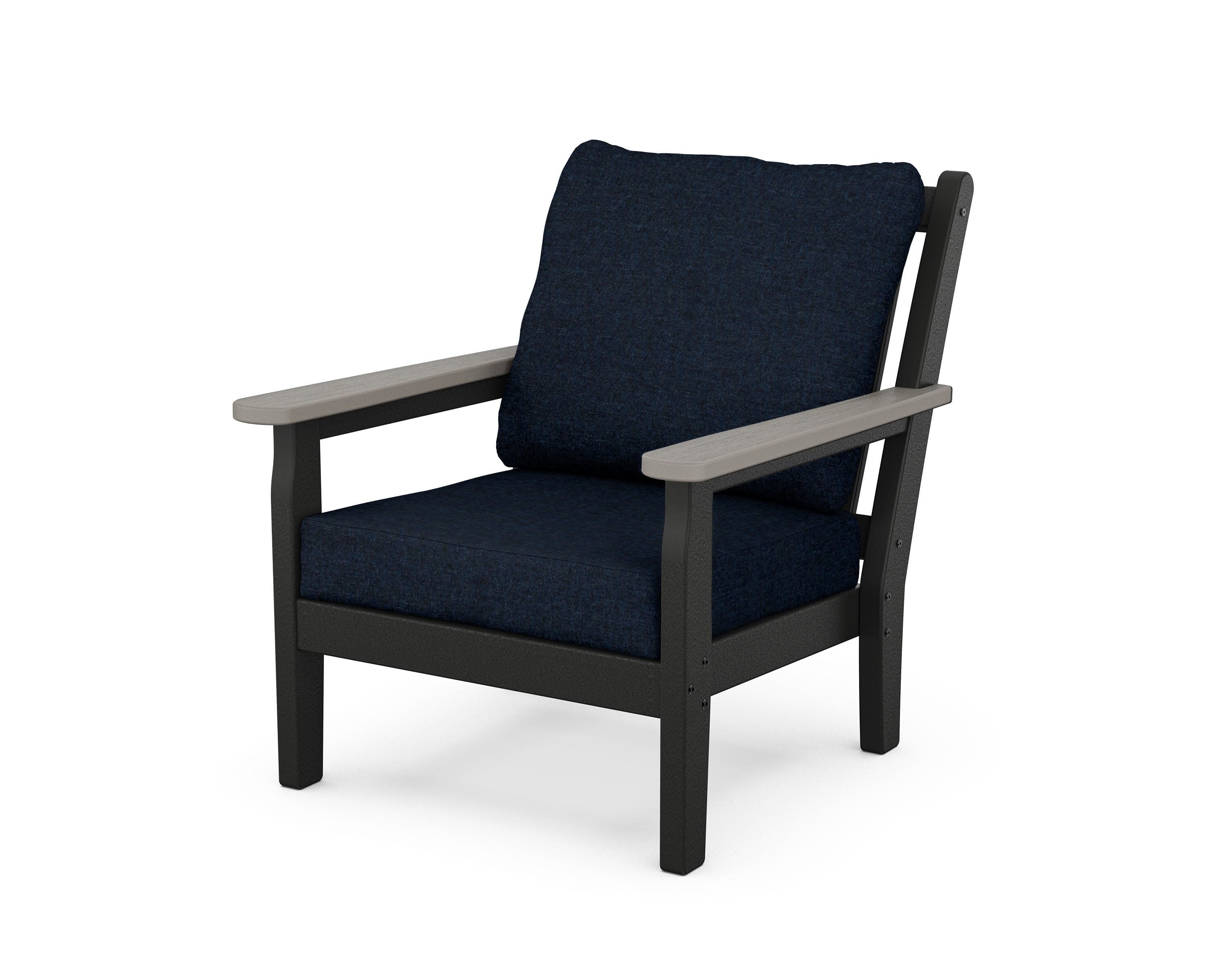 Chippendale Deep Seating Chair in Black / Driftwood / Marine Indigo