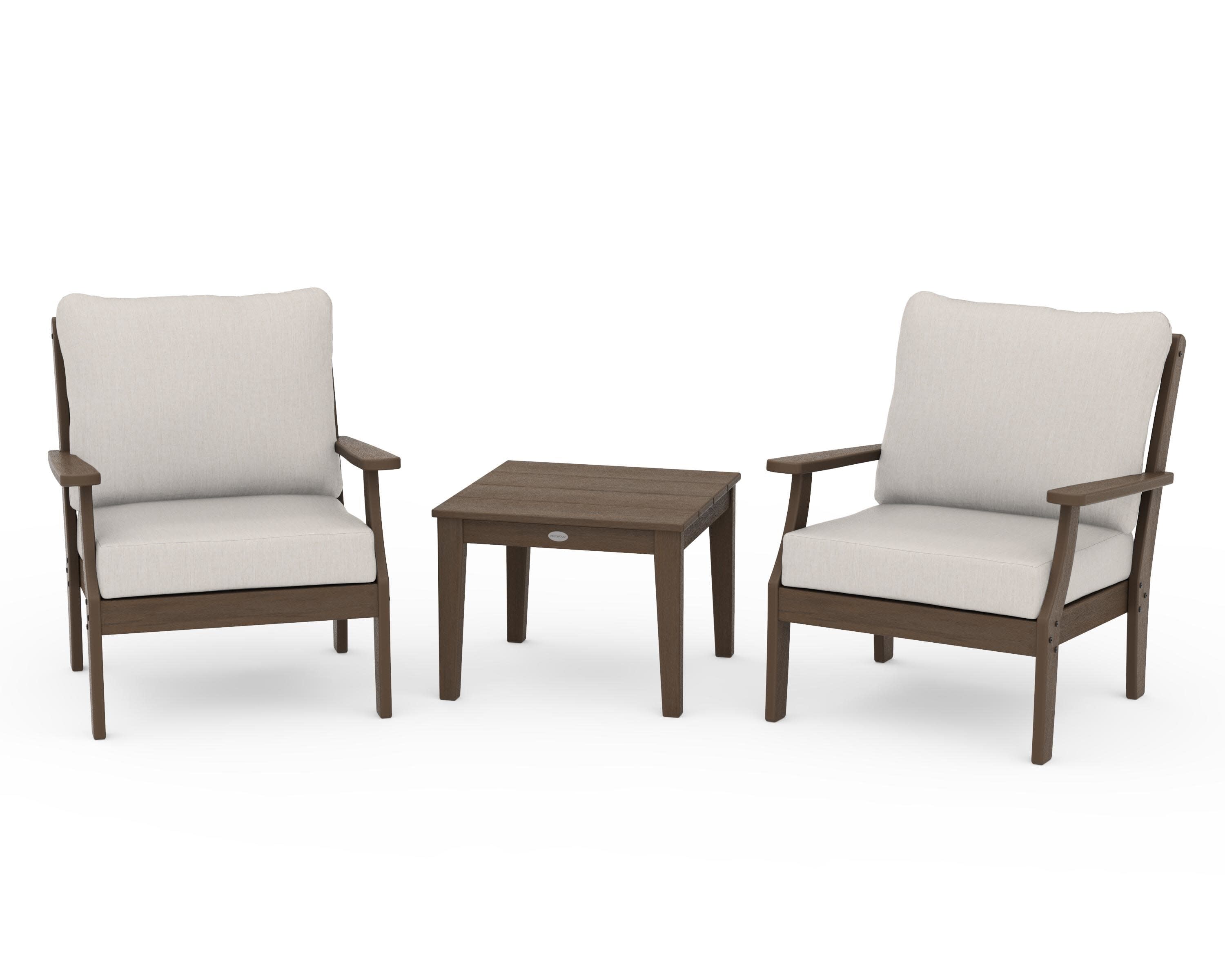 Braxton 3-Piece Deep Seating Set in Kona / Cast Ash