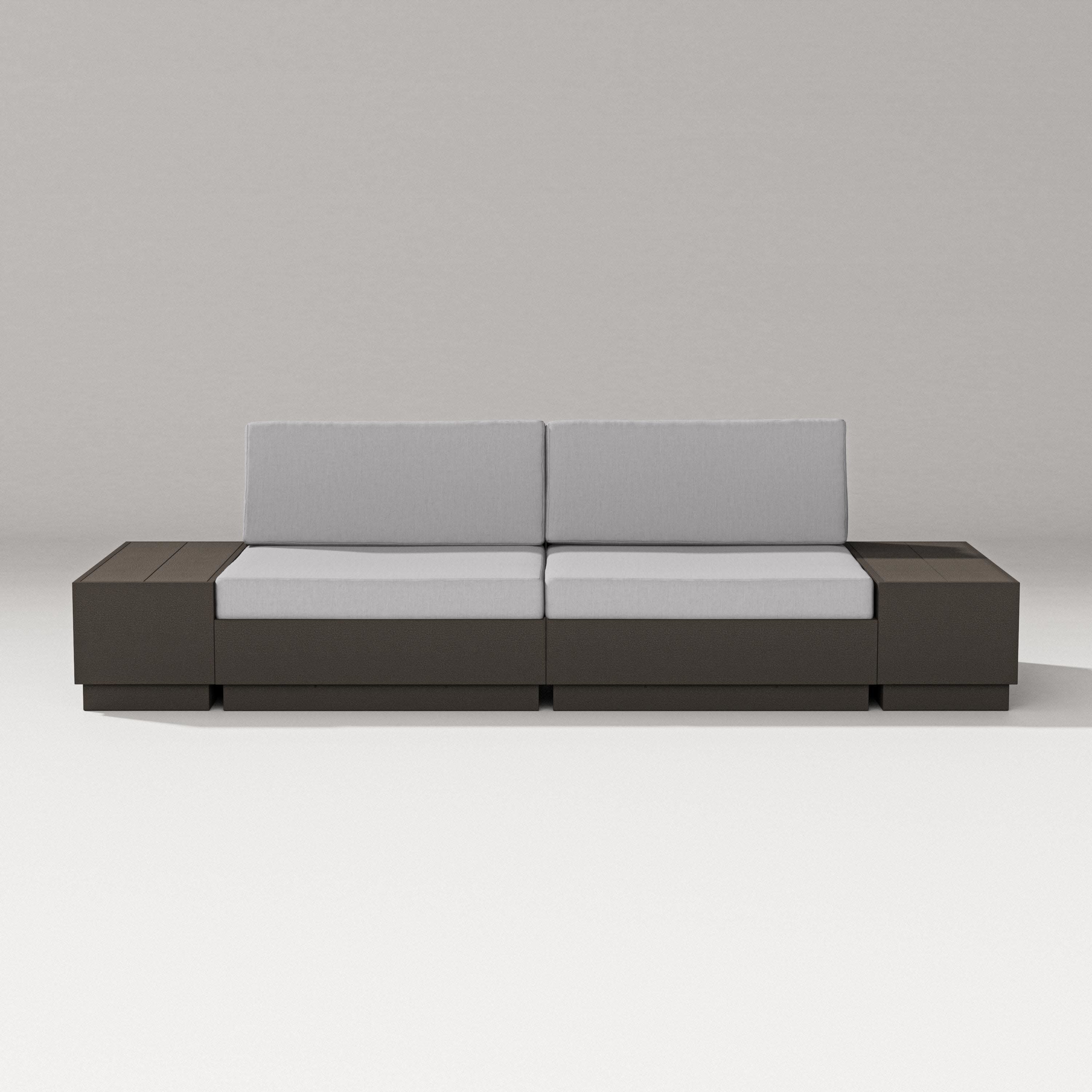 Elevate 4-Piece Loveseat Sectional in Vintage Coffee / Granite