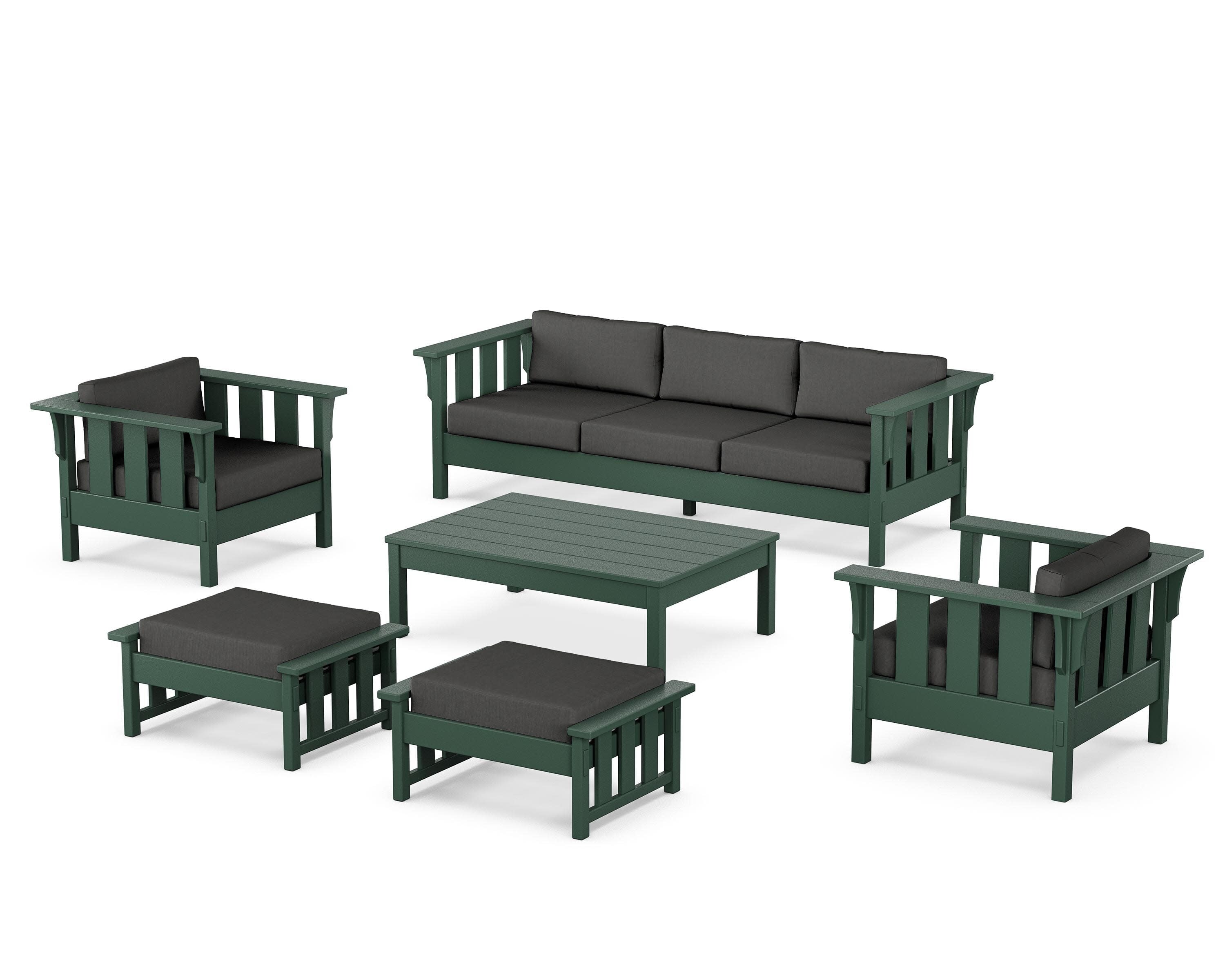 Acadia 6-Piece Lounge Sofa Set in Green / Spectrum Carbon
