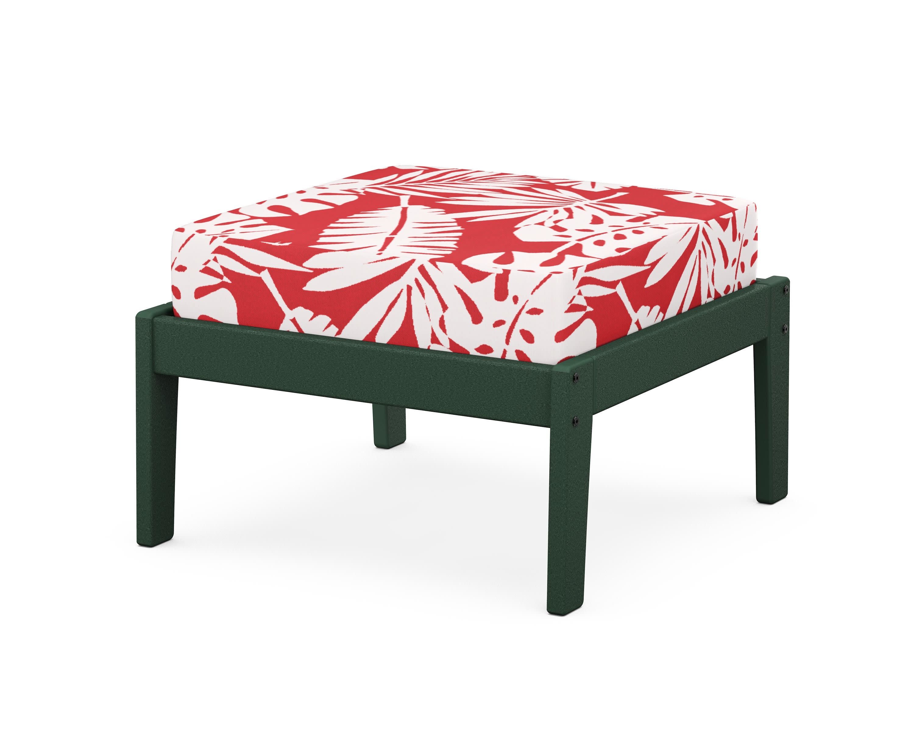 Deep Seating Ottoman in Green / Leaf Crimson