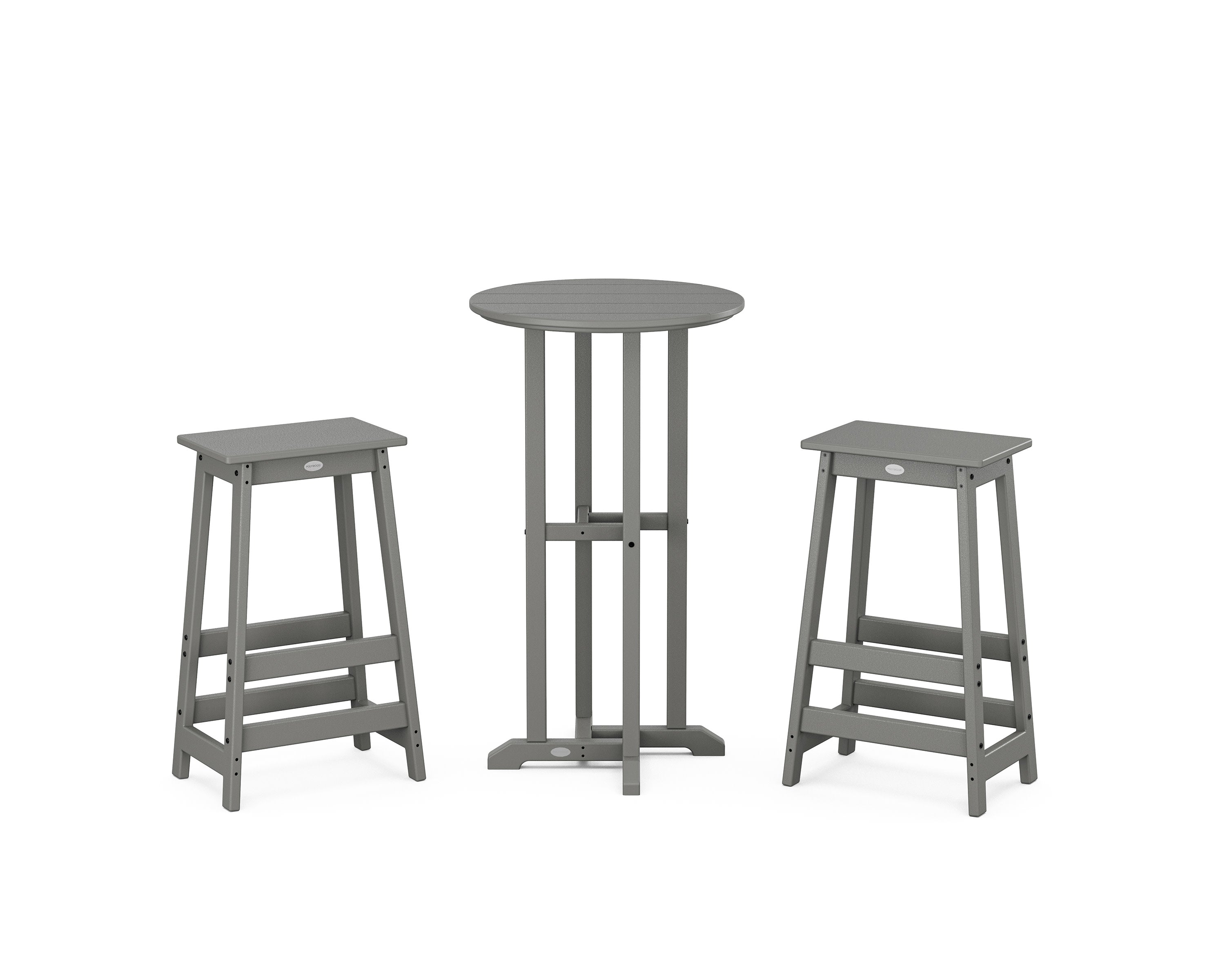 Modern Studio Bar Stool 3-Piece Bistro Set in Slate Grey