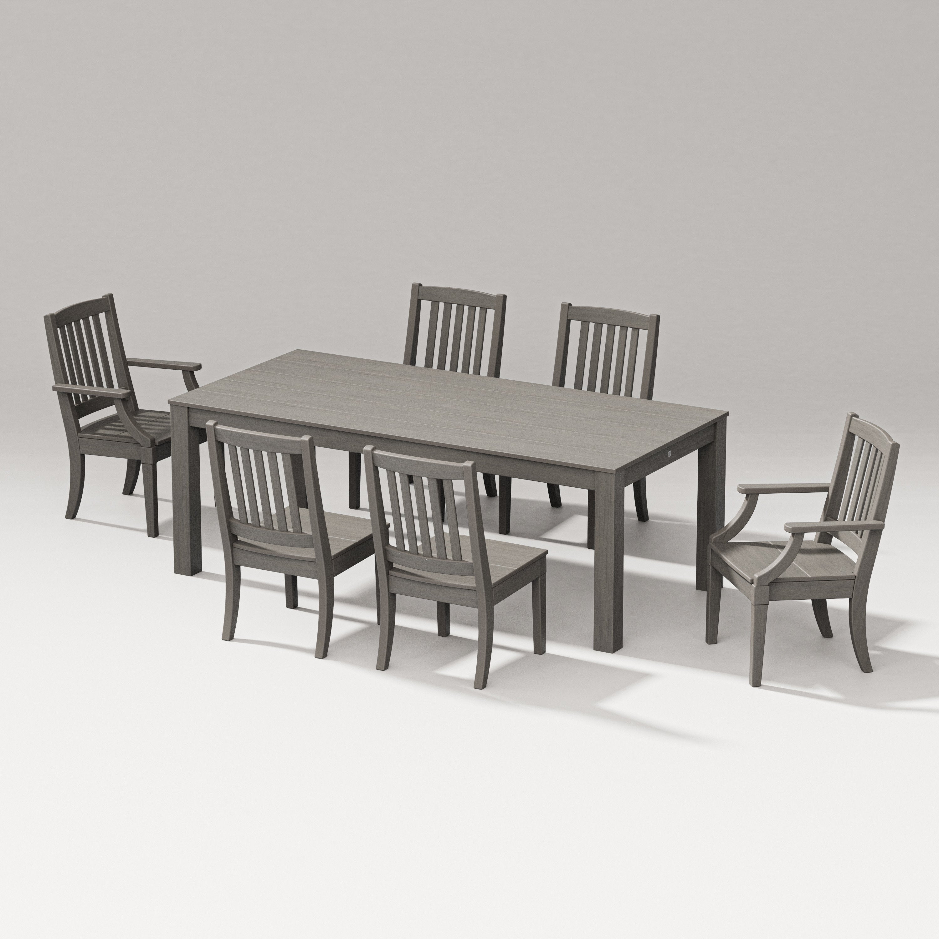 Estate 7-Piece Parsons Table Dining Set in Driftwood