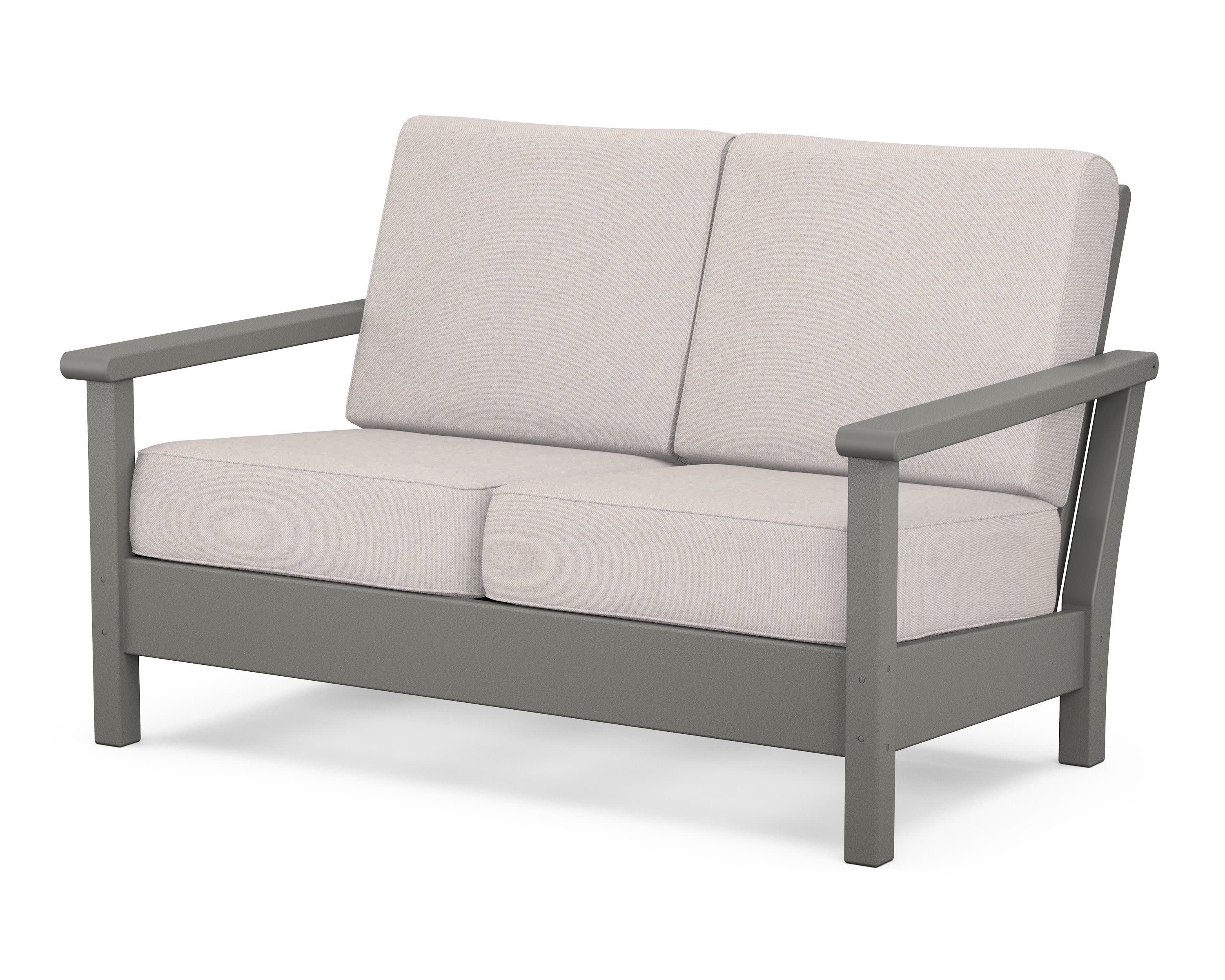 Harbour Deep Seating Loveseat in Slate Grey / Dune Burlap