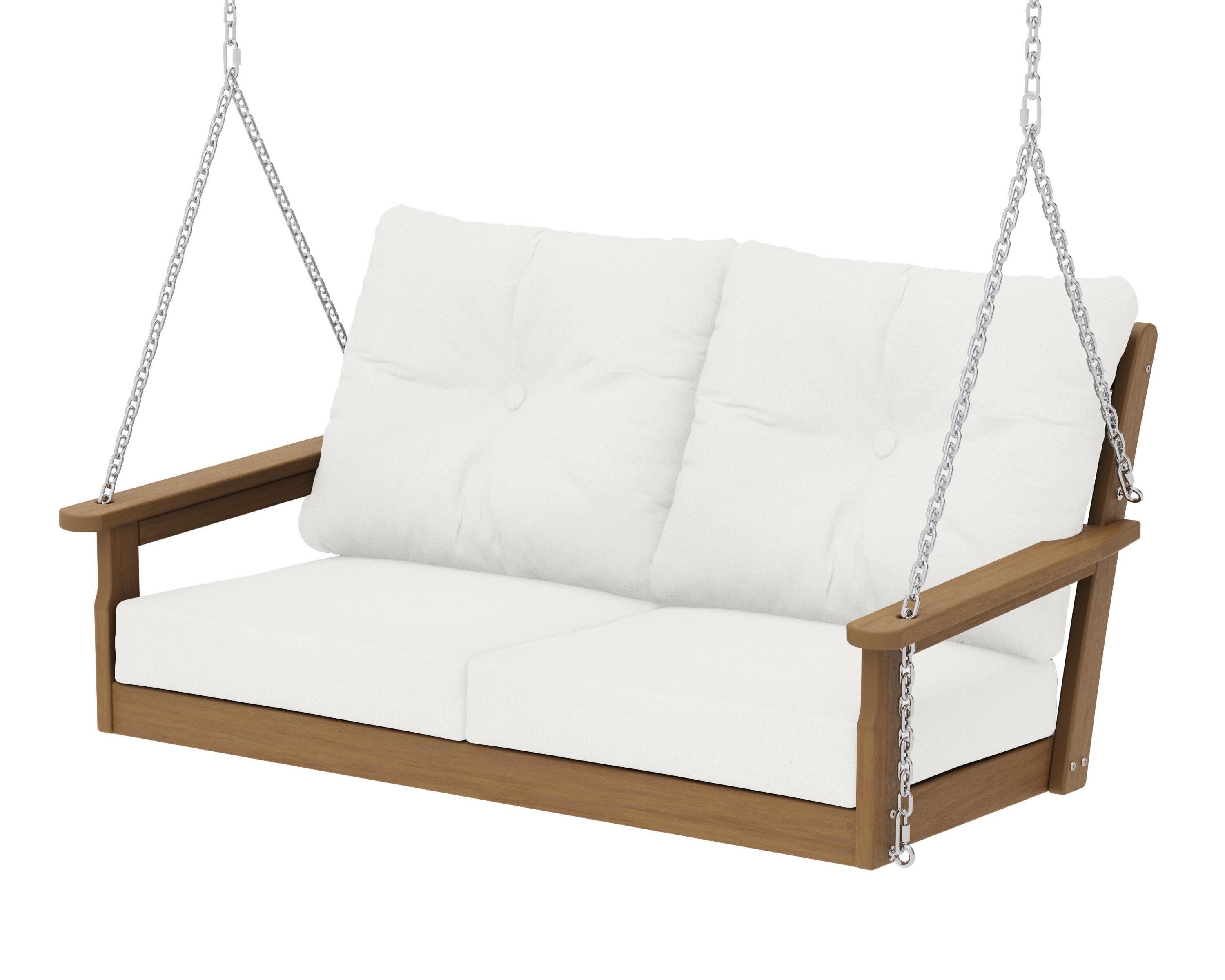 Vineyard Deep Seating Swing in Natural / Natural Linen