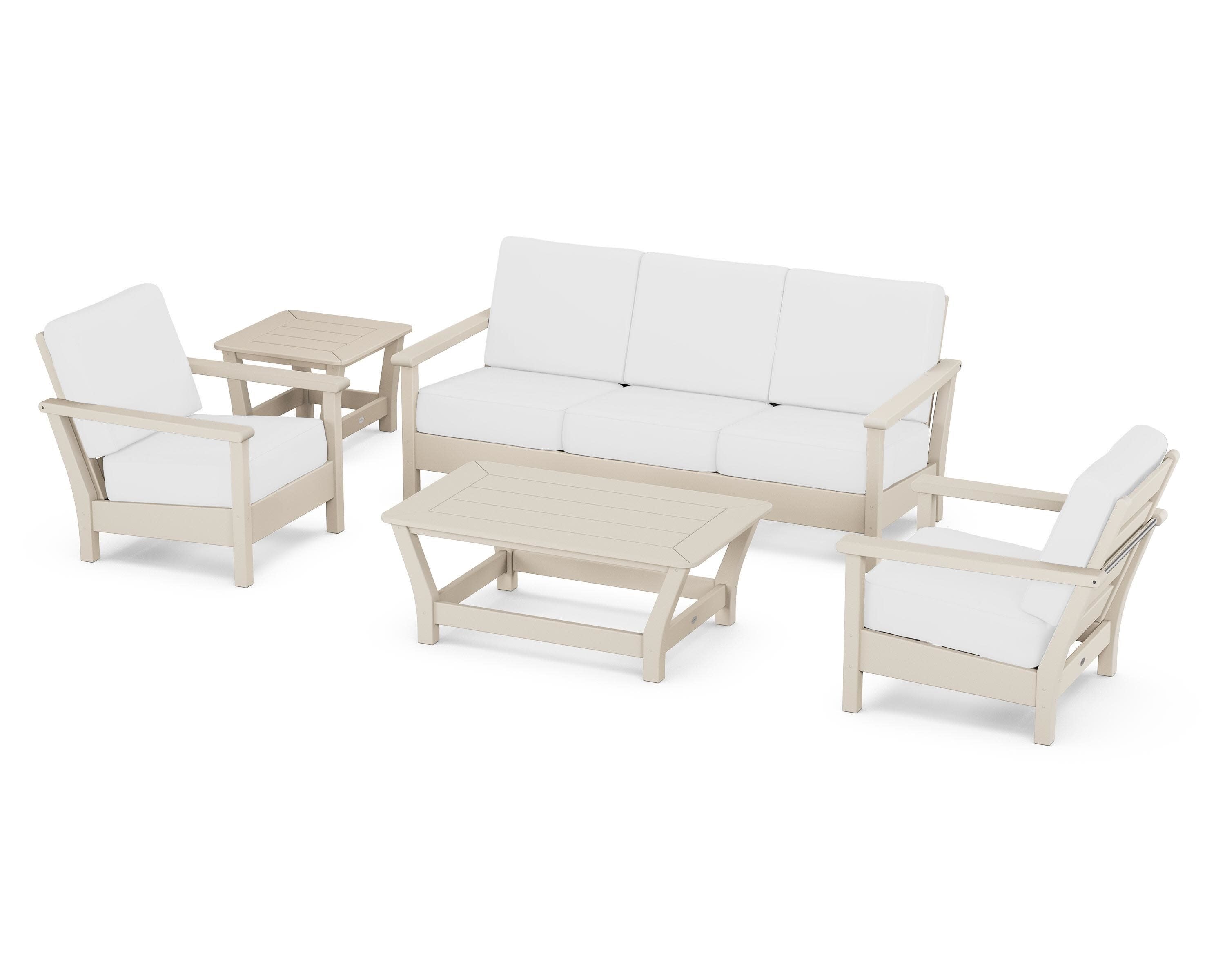 Harbour 5-Piece Deep Seating Set in Sand / Natural
