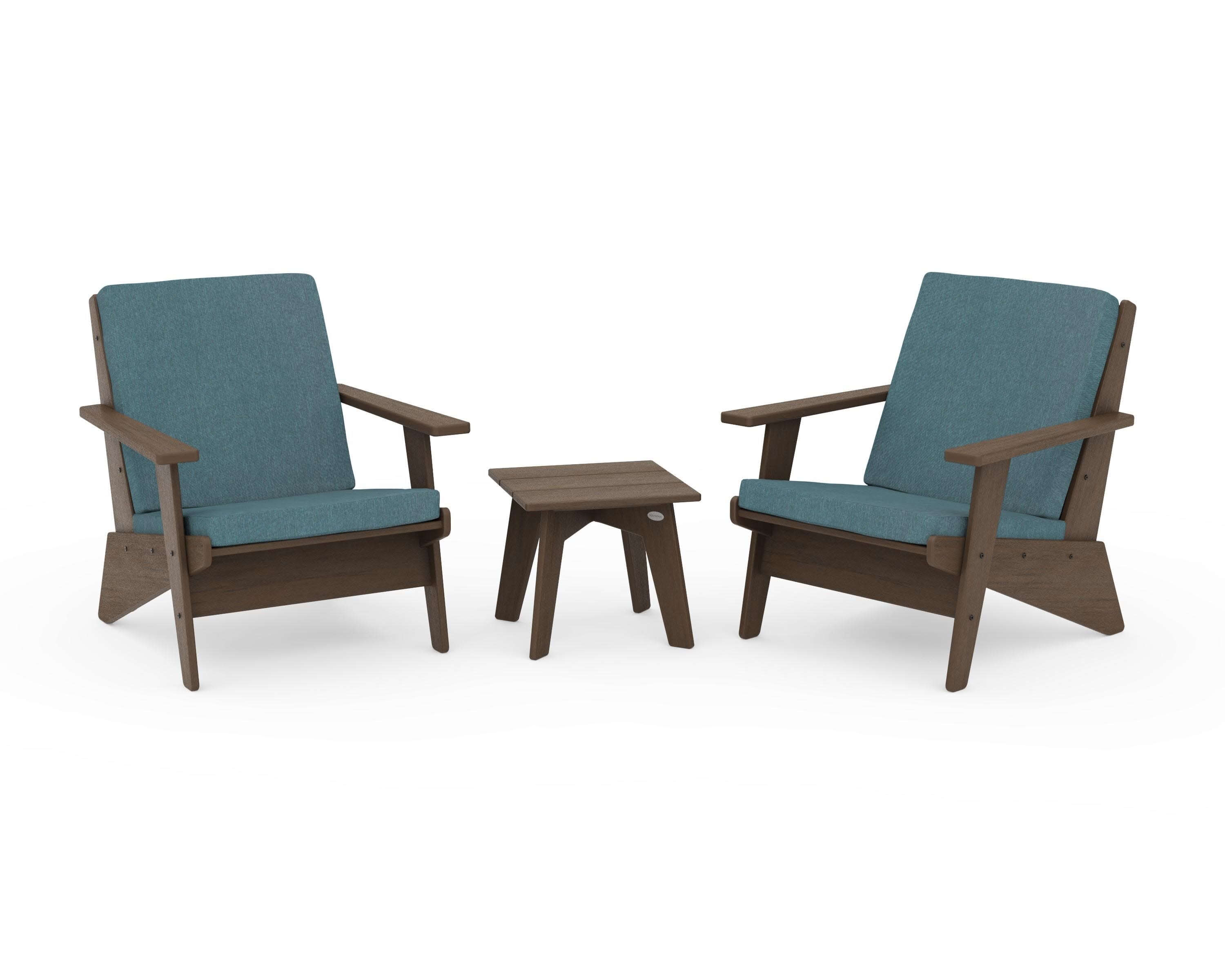 Riviera Modern Lounge 3-Piece Set in Kona / Ocean Teal