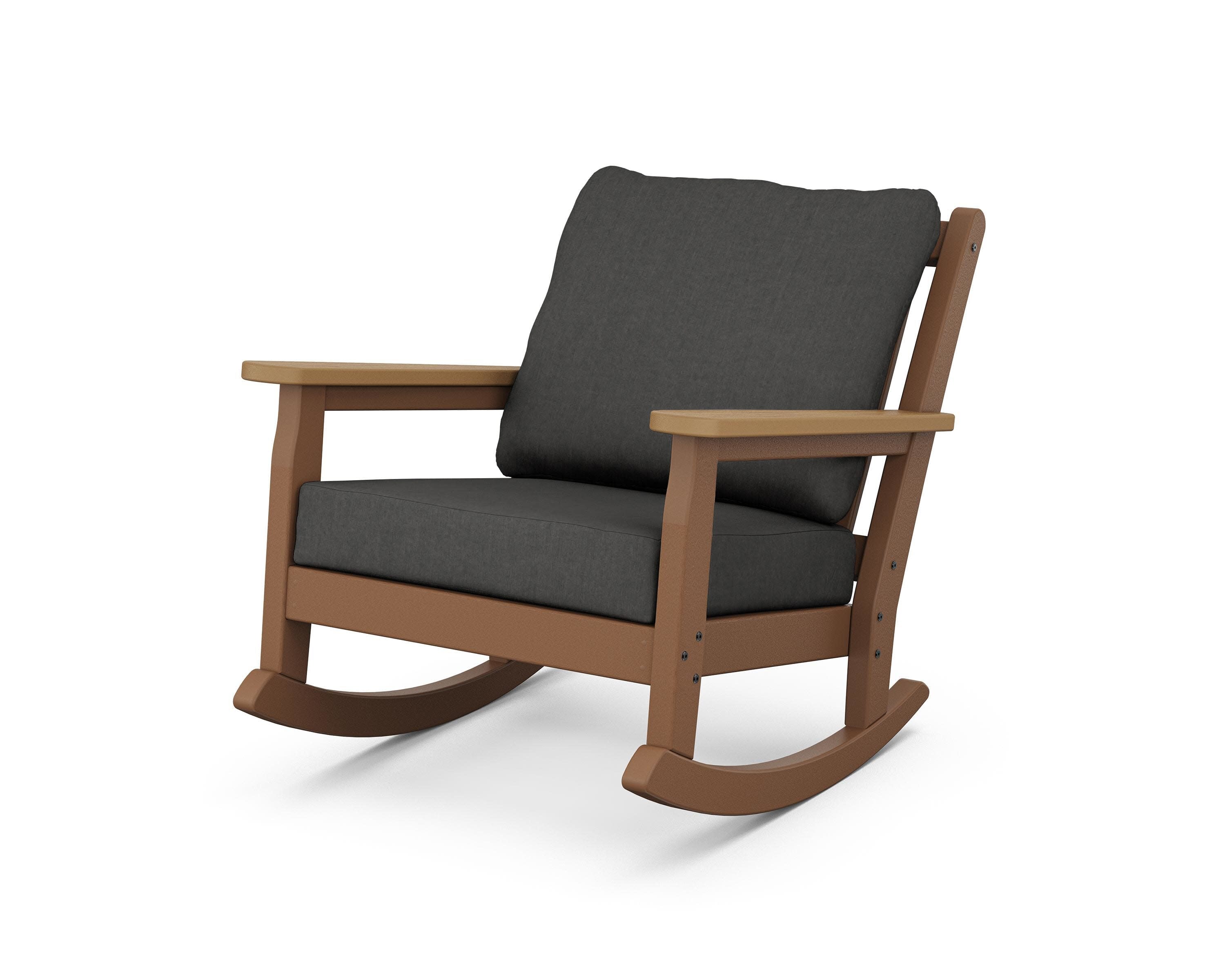Chippendale Deep Seating Rocking Chair in Teak / Natural / Spectrum Carbon