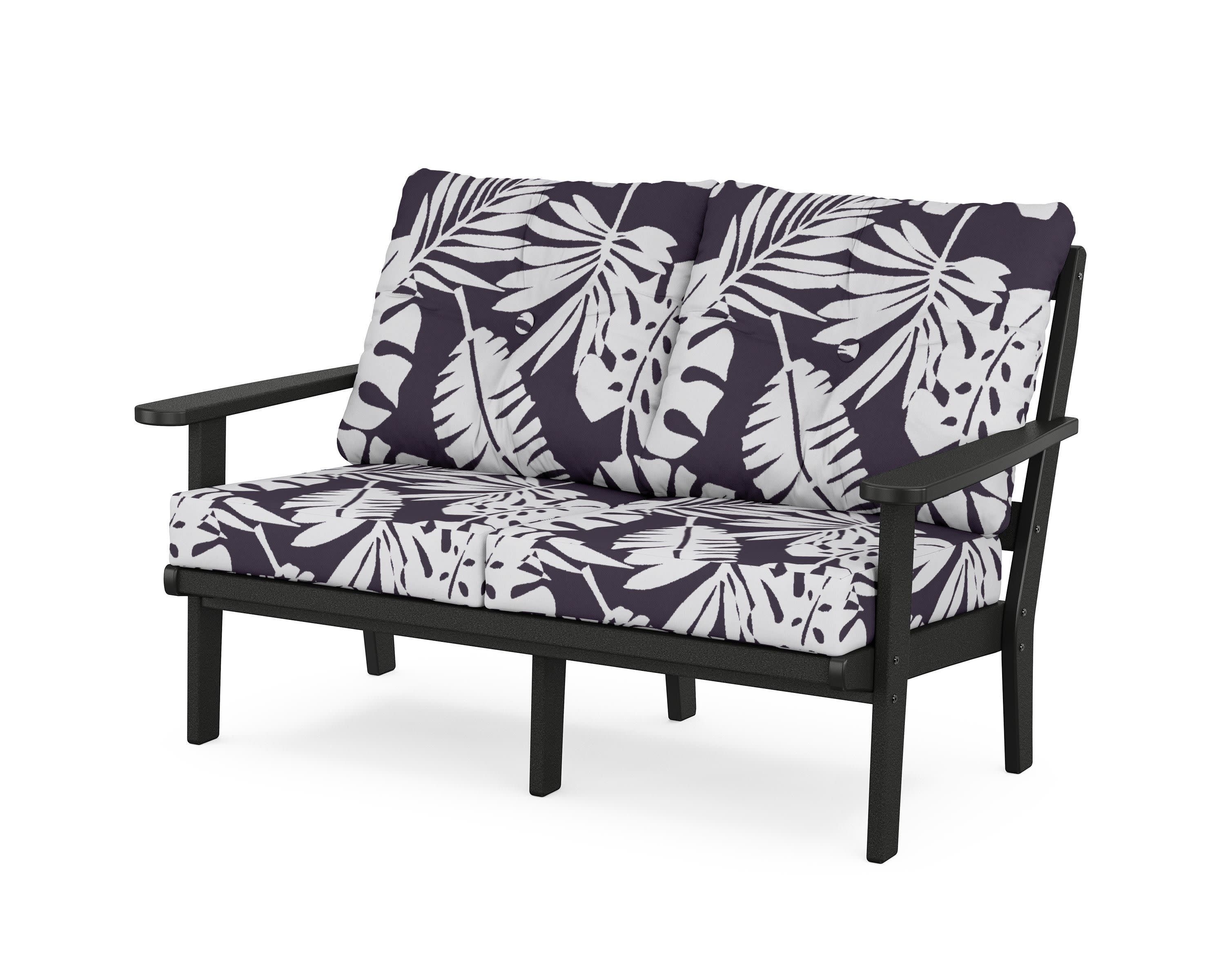 Mission Deep SeatingLoveseat in Black / Leaf Navy