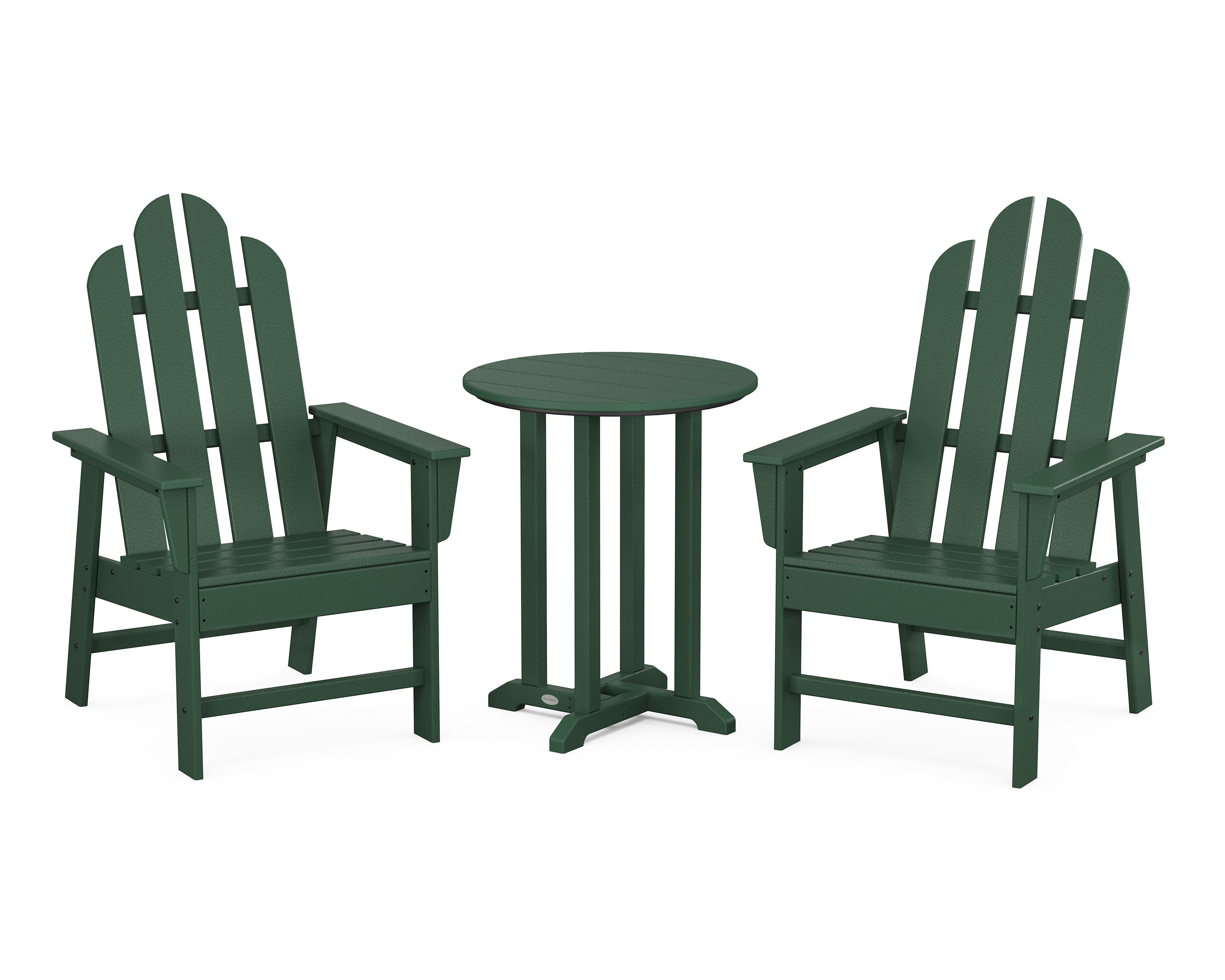 Long Island 3-Piece Round Bistro Dining Set in Green