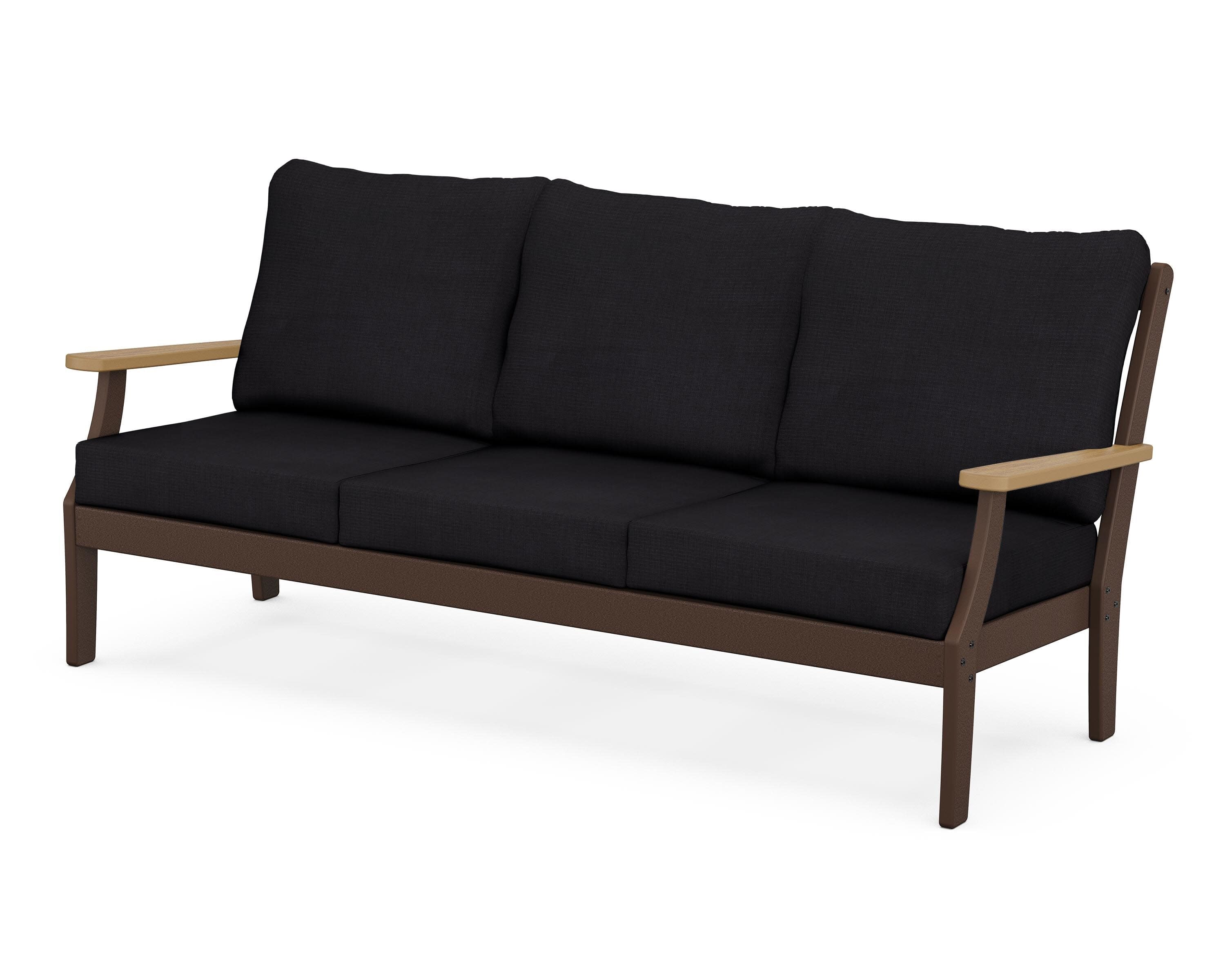 Braxton Deep Seating Sofa in Mahogany / Natural / Midnight Linen