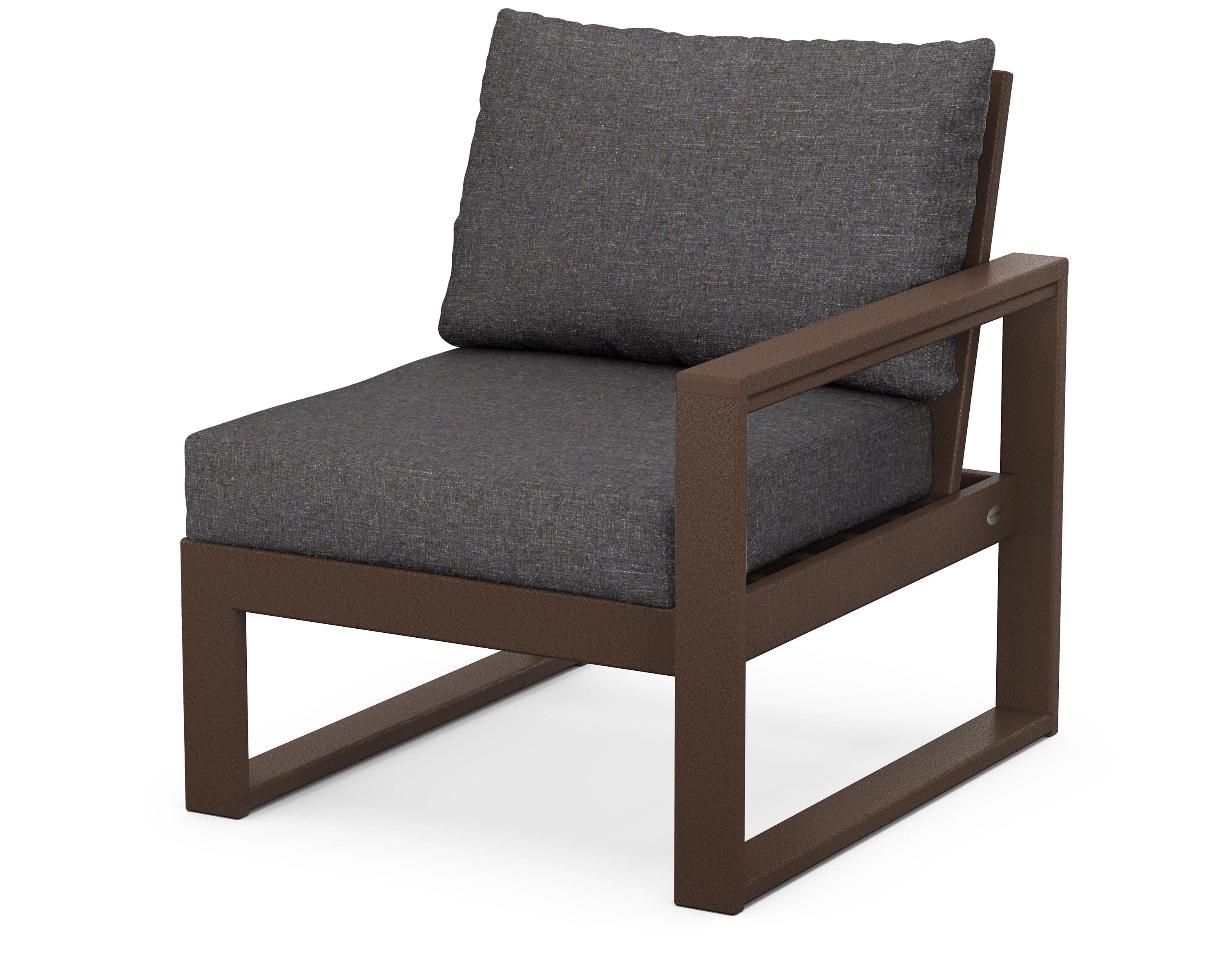 EDGE Modular Right Arm Chair in Mahogany / Ash Charcoal