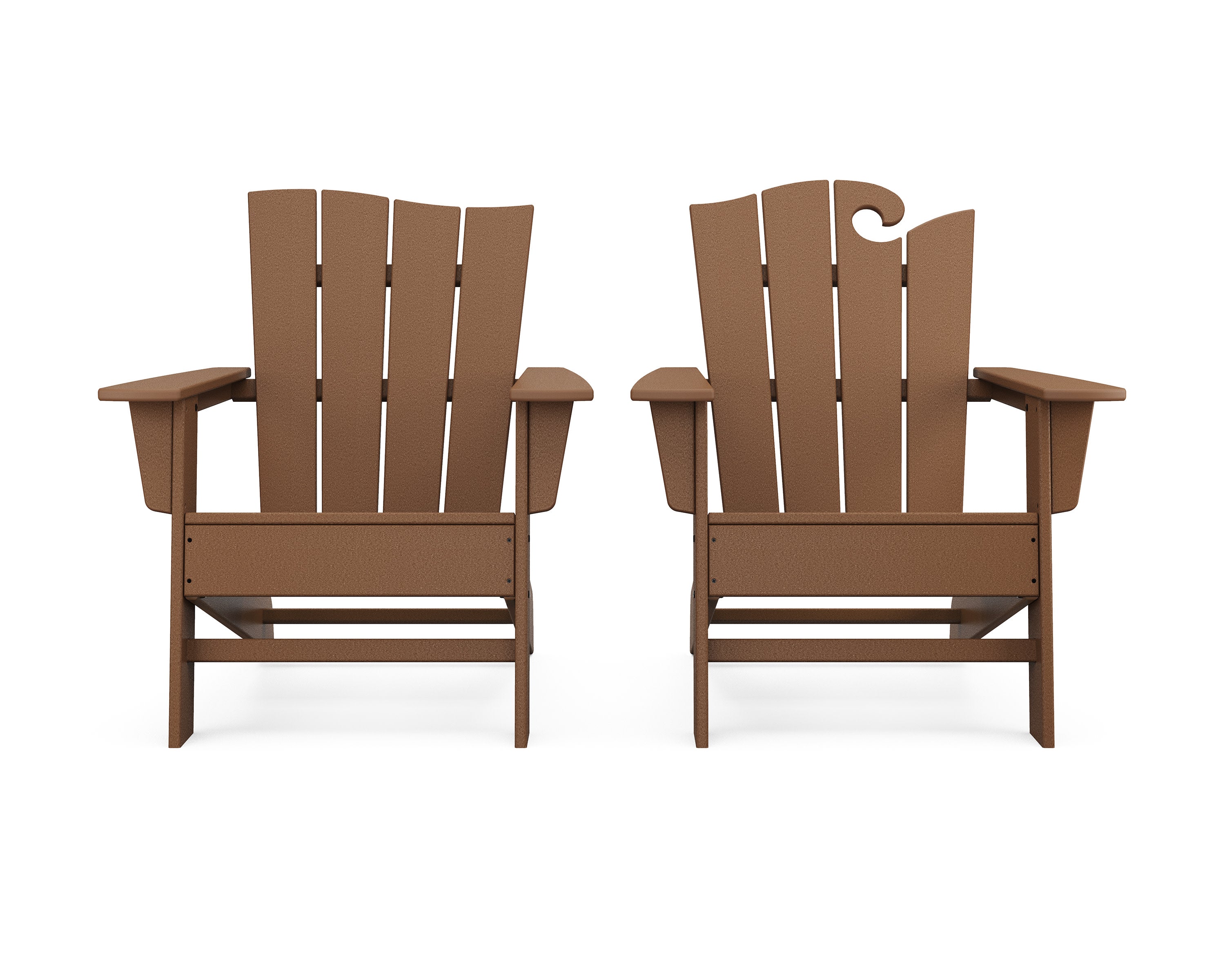 Wave 2-Piece Adirondack Set with The Wave Chair Left in Teak