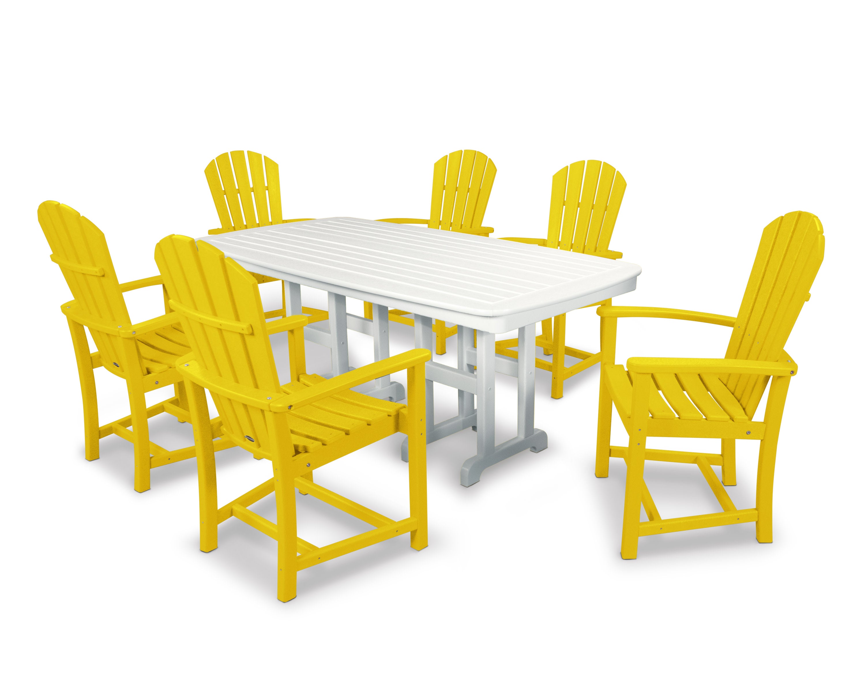 Palm Coast 7-Piece Dining Set in Lemon / White