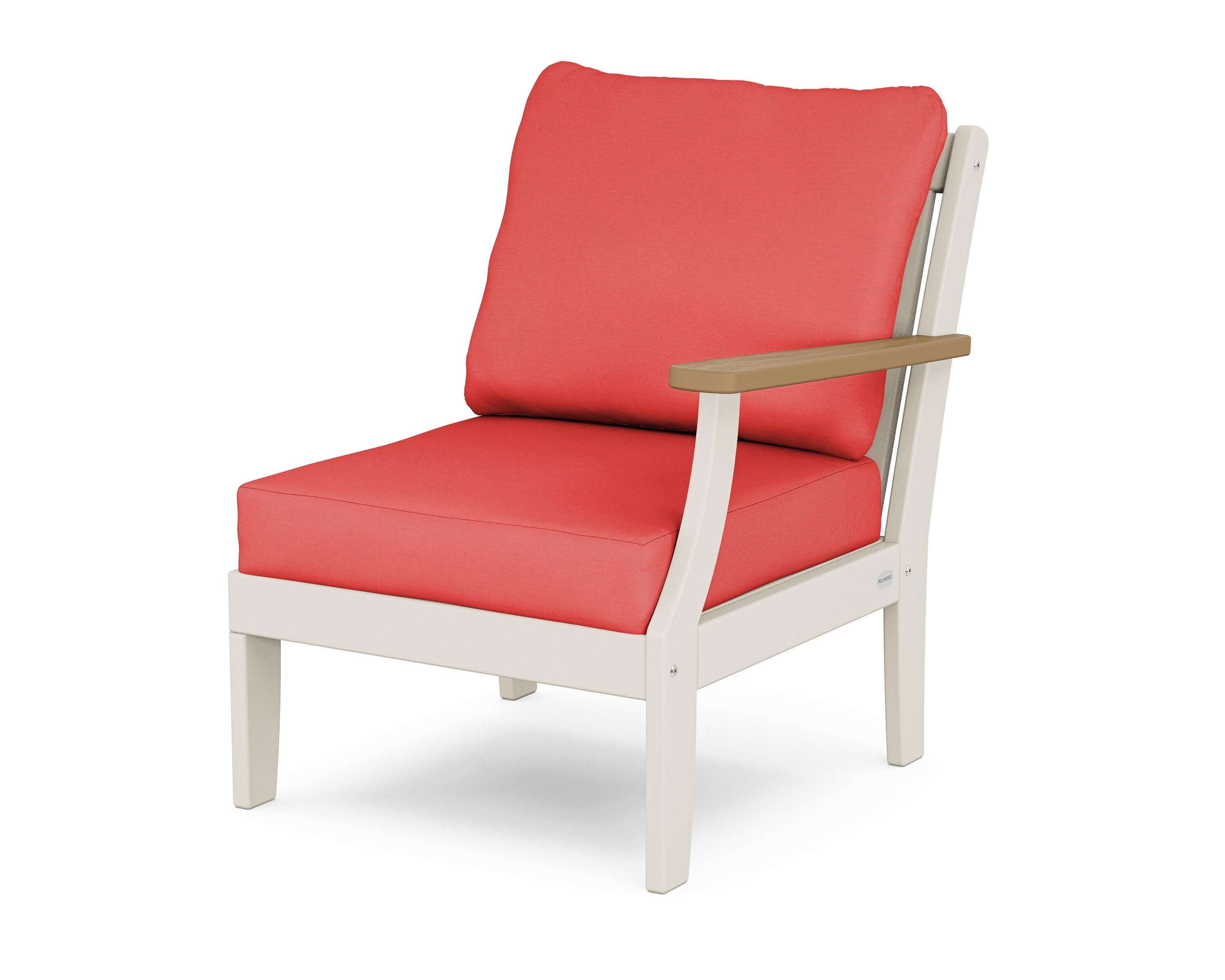 Braxton Modular Right Arm Chair in Sand / Natural / Crimson Linen