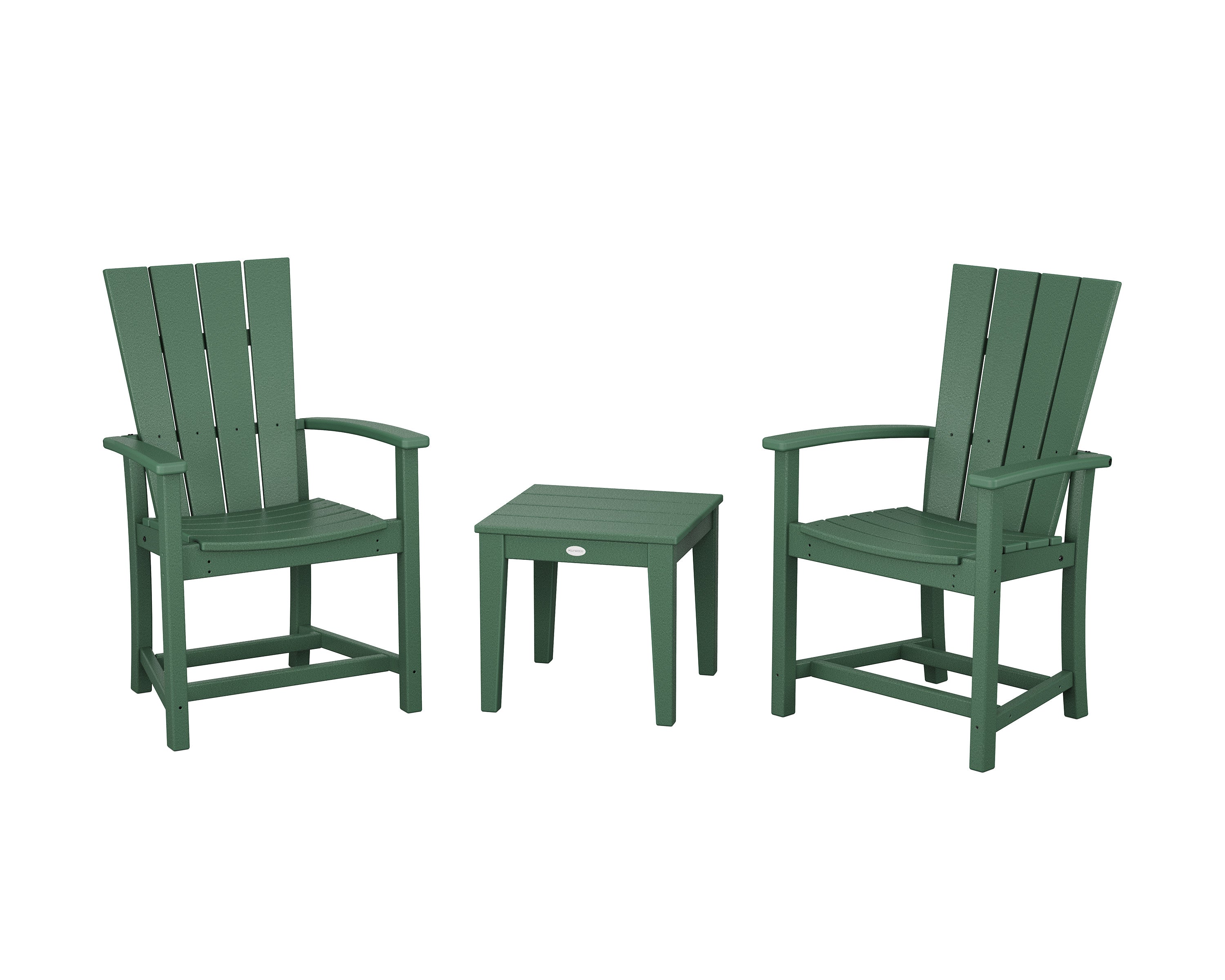 Quattro 3-Piece Upright Adirondack Chair Set in Green
